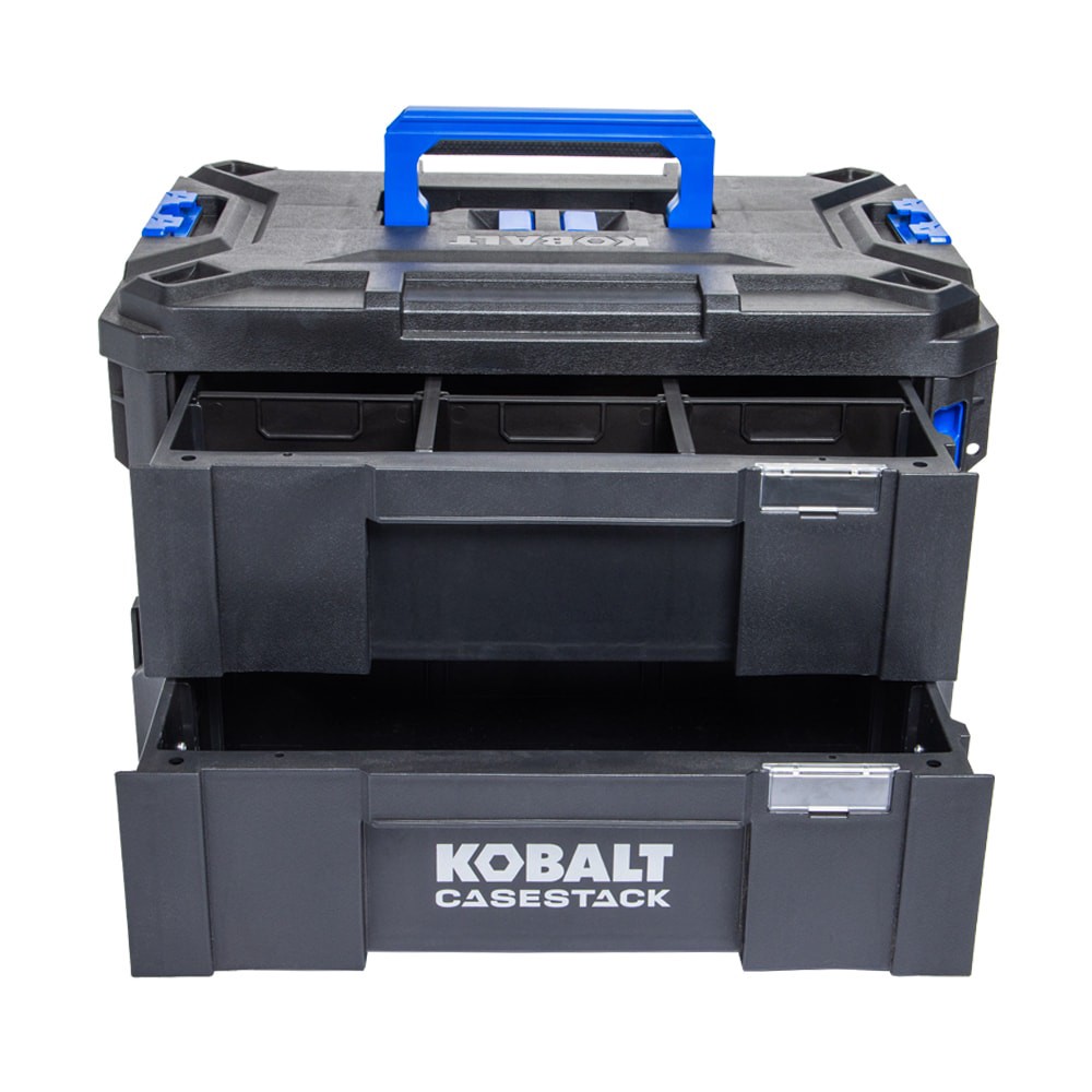 slide 3 of 6, Kobalt CASESTACK 14.16-in W x 21-in H x 13.5-in D 2 -Drawer Black Plastic Tool Box, 1 ct