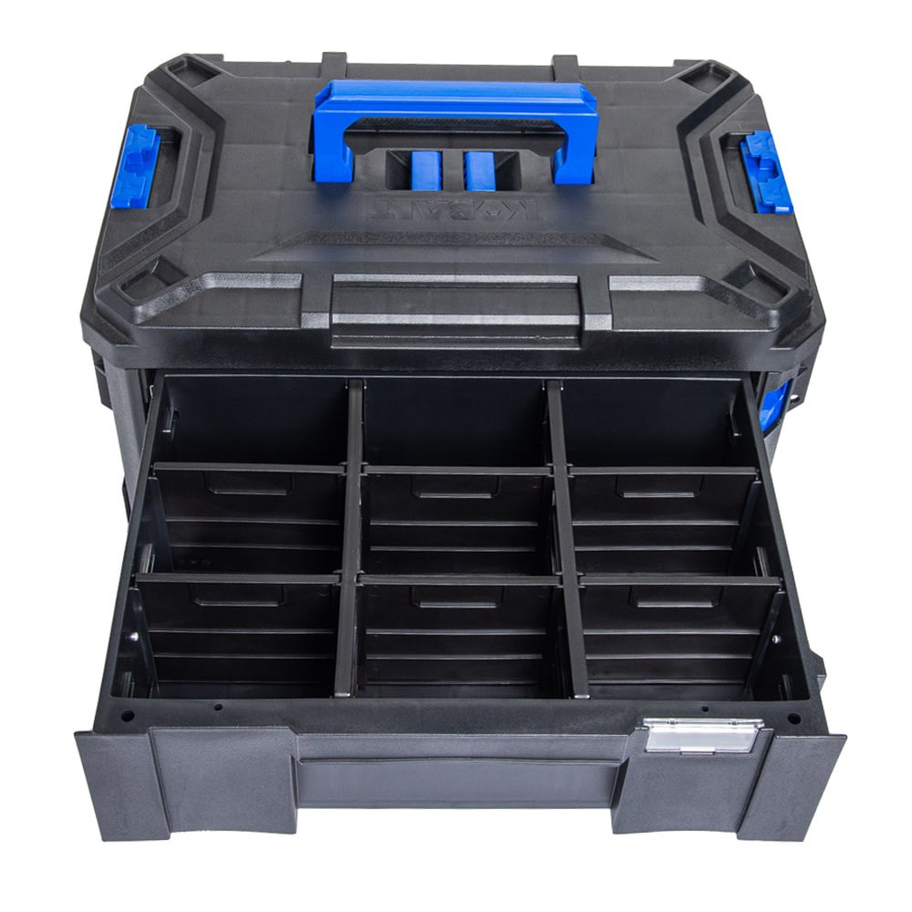 slide 4 of 6, Kobalt CASESTACK 14.16-in W x 21-in H x 13.5-in D 2 -Drawer Black Plastic Tool Box, 1 ct