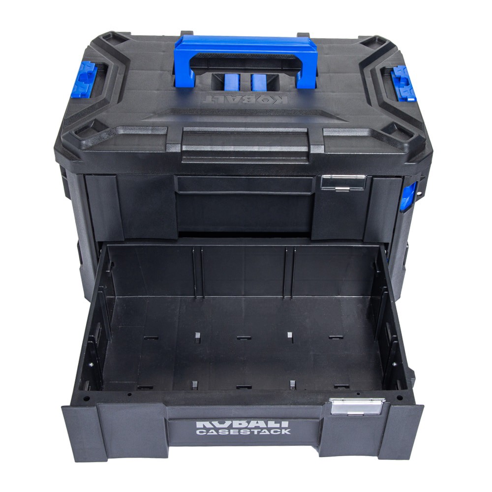 slide 5 of 6, Kobalt CASESTACK 14.16-in W x 21-in H x 13.5-in D 2 -Drawer Black Plastic Tool Box, 1 ct