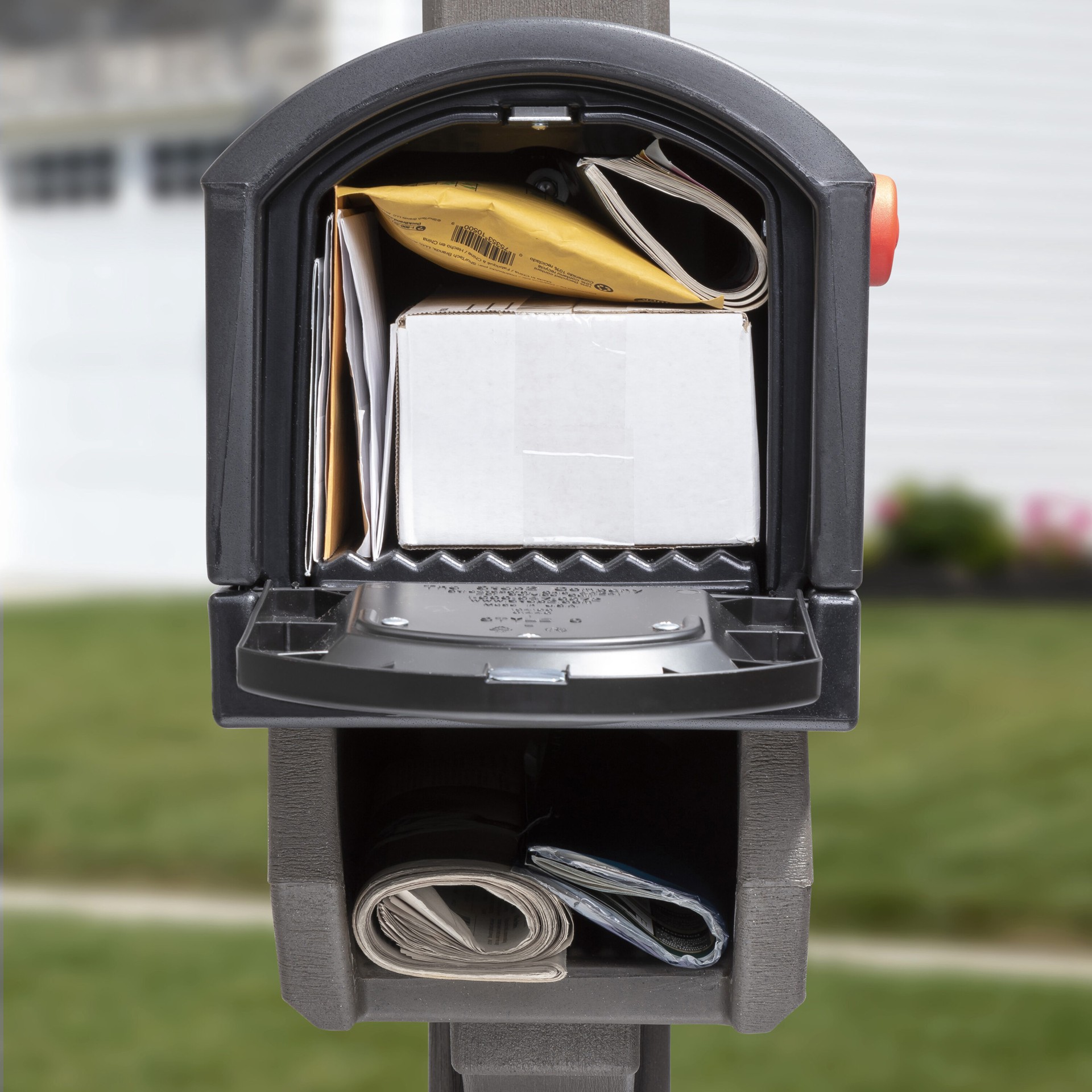 slide 2 of 6, Step2 Lakewood Mailbox Post Kit Plastic Extra Large Mailbox Black with Post, 1 ct