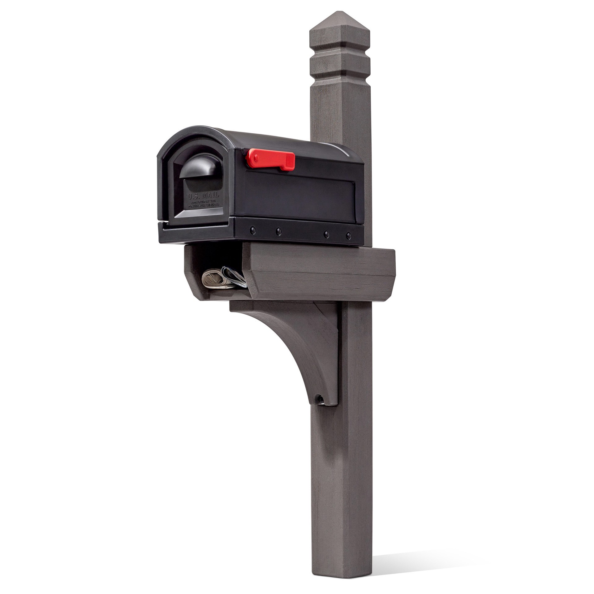 slide 1 of 6, Step2 Lakewood Mailbox Post Kit Plastic Extra Large Mailbox Black with Post, 1 ct