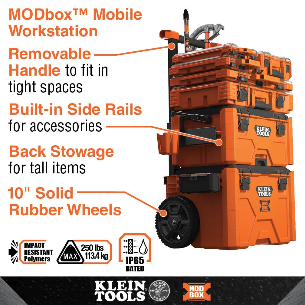 slide 3 of 6, Klein Tools MODbox Short Component Box, Full Width, 1 ct