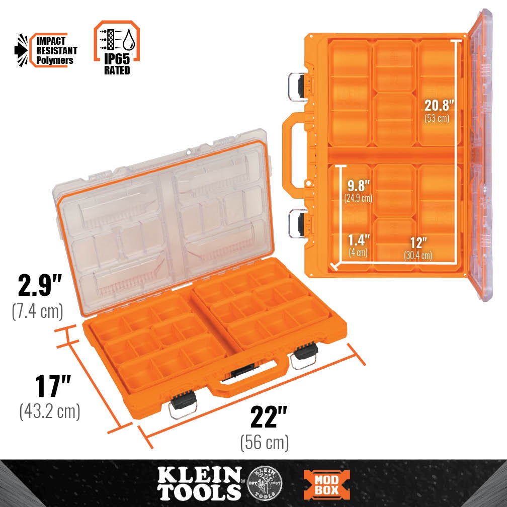 slide 5 of 6, Klein Tools MODbox Short Component Box, Full Width, 1 ct