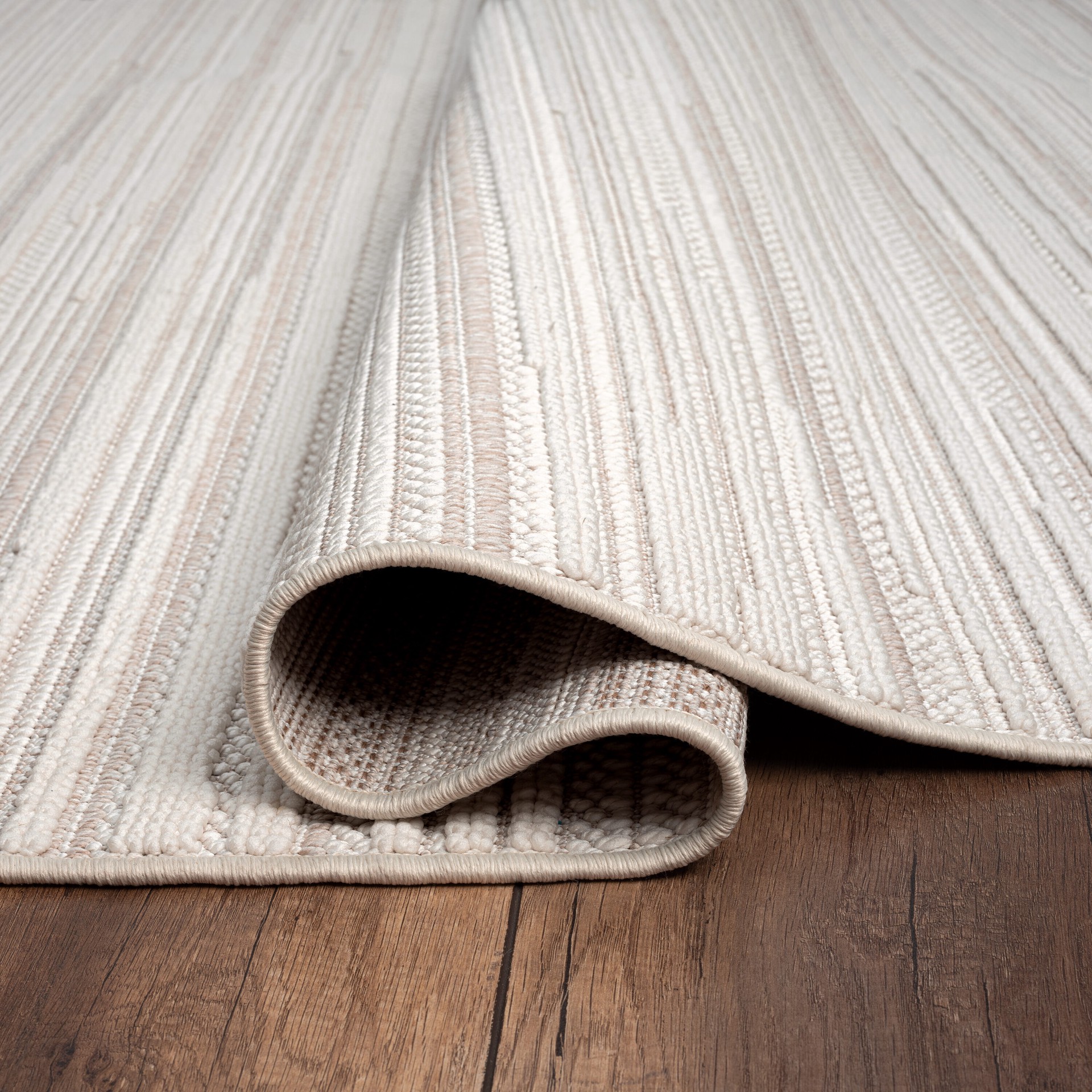 slide 3 of 6, Origin 21 Cream Textured 5 x 7 (ft) Loomed Polyester Cream Rectangular Indoor Abstract Spot Clean Only Pet Friendly Area rug, 1 ct