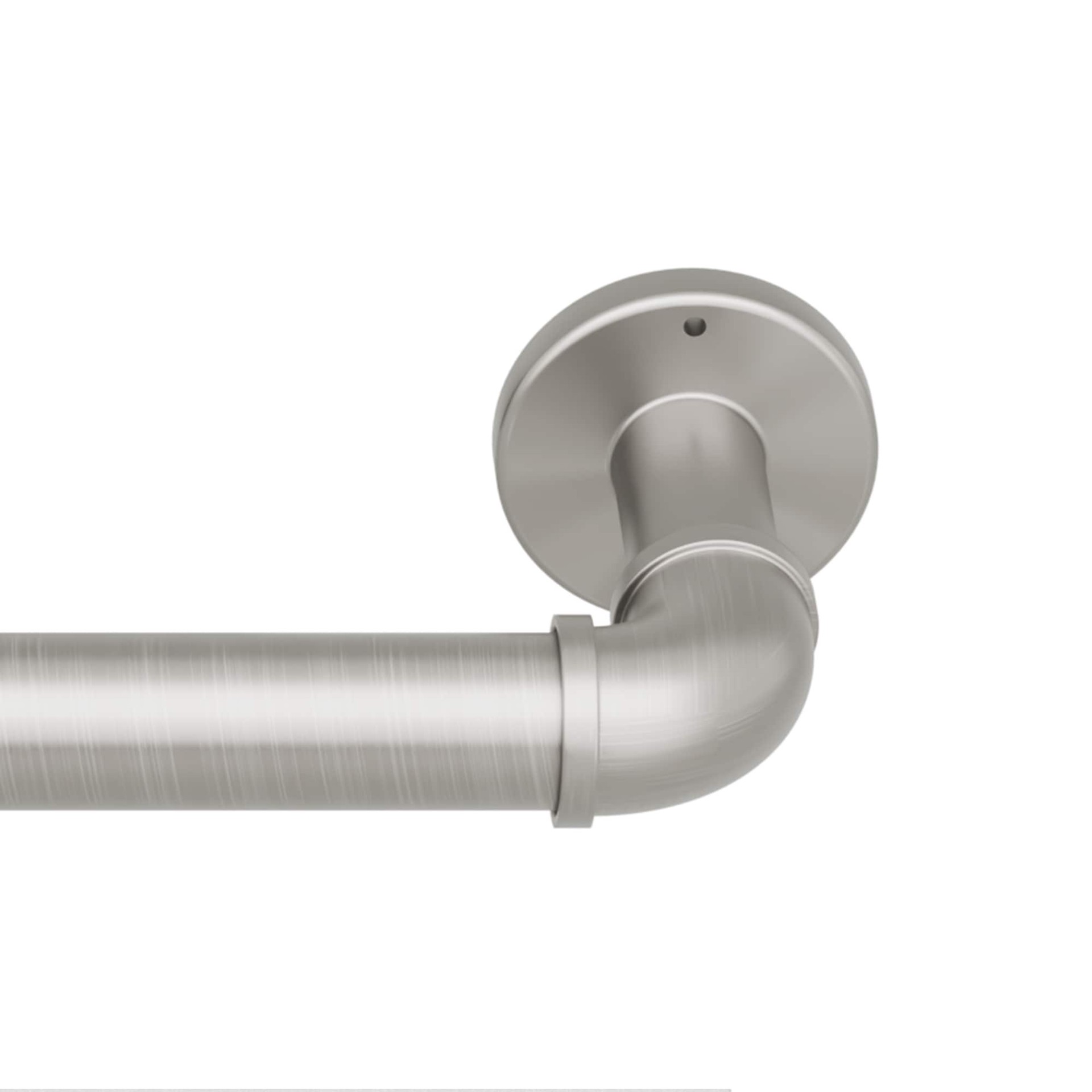 slide 1 of 6, allen + roth Blaine 36-in to 72-in Brushed Nickel Steel Single Curtain Rod, 1 ct