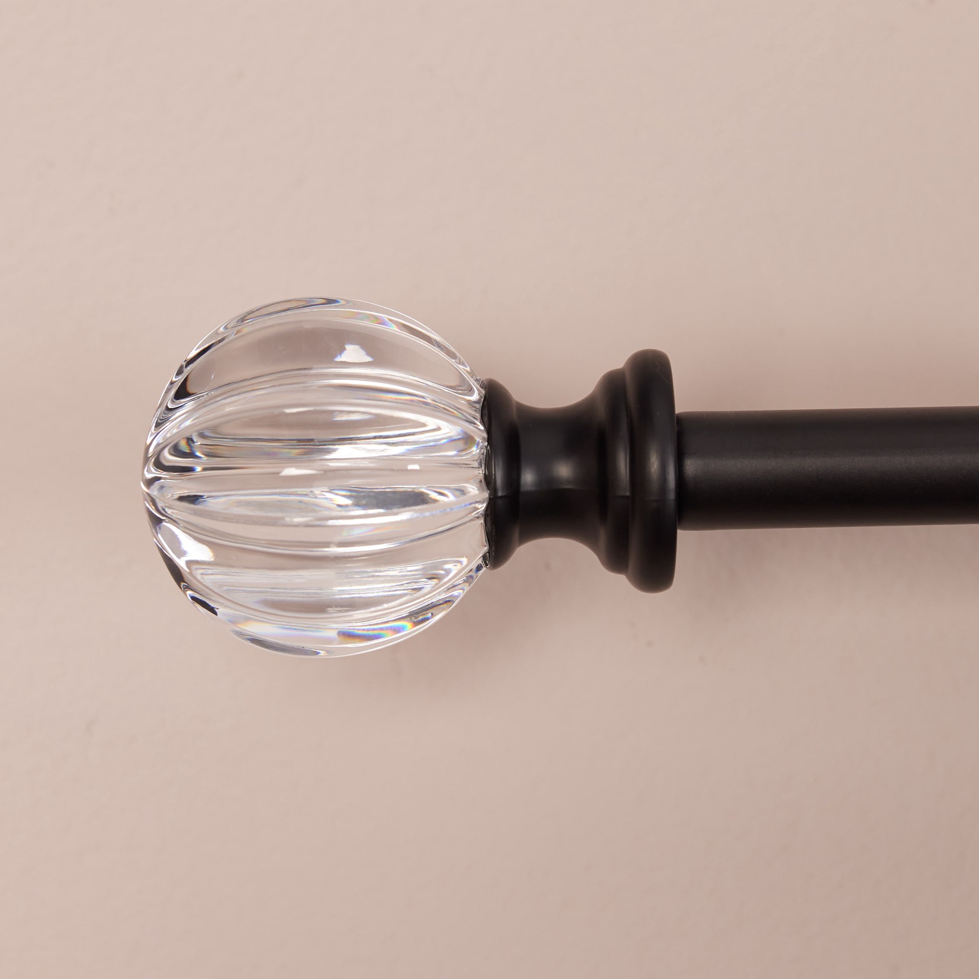 slide 3 of 6, Style Selections Talia 28-in to 48-in Matte Black Steel Single Curtain Rod with Finials, 1 ct