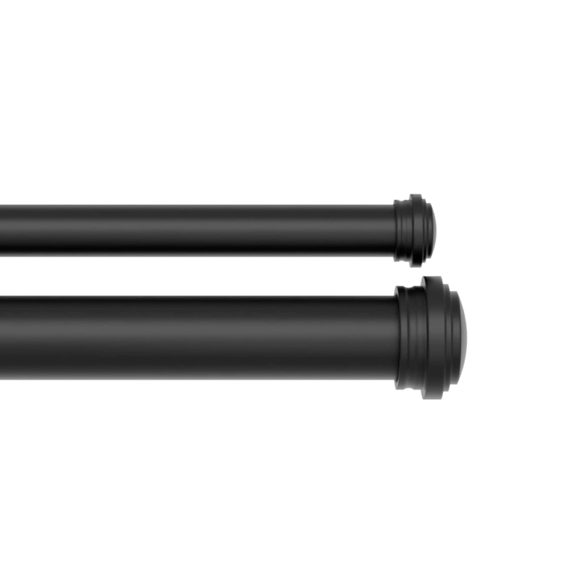 slide 1 of 6, allen + roth Double Rod 72-in to 144-in Matte Black Steel Double Traverse Curtain Rod, 1 ct