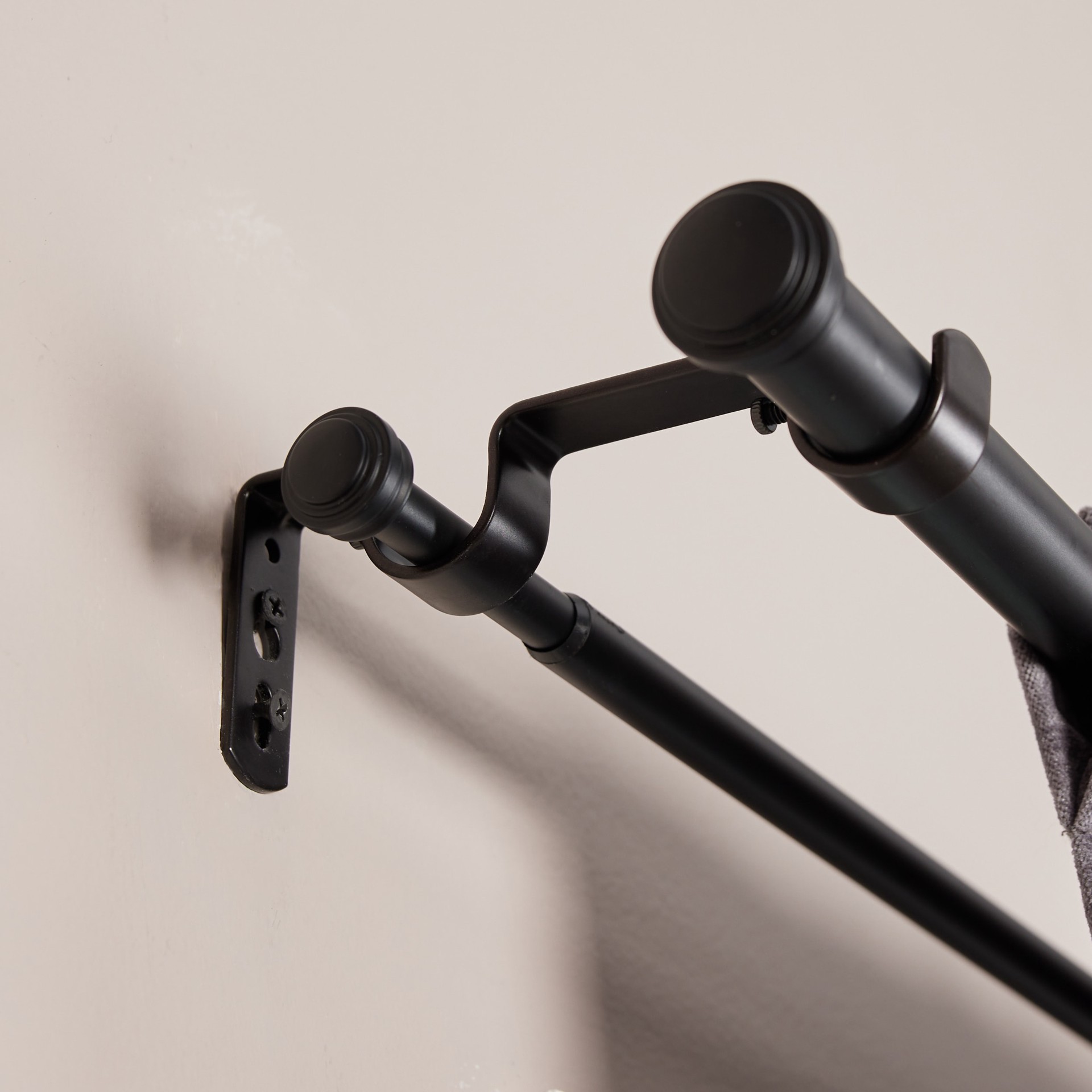 slide 4 of 6, allen + roth Oil-Rubbed Bronze Steel Double curtain rod bracket, 1 ct