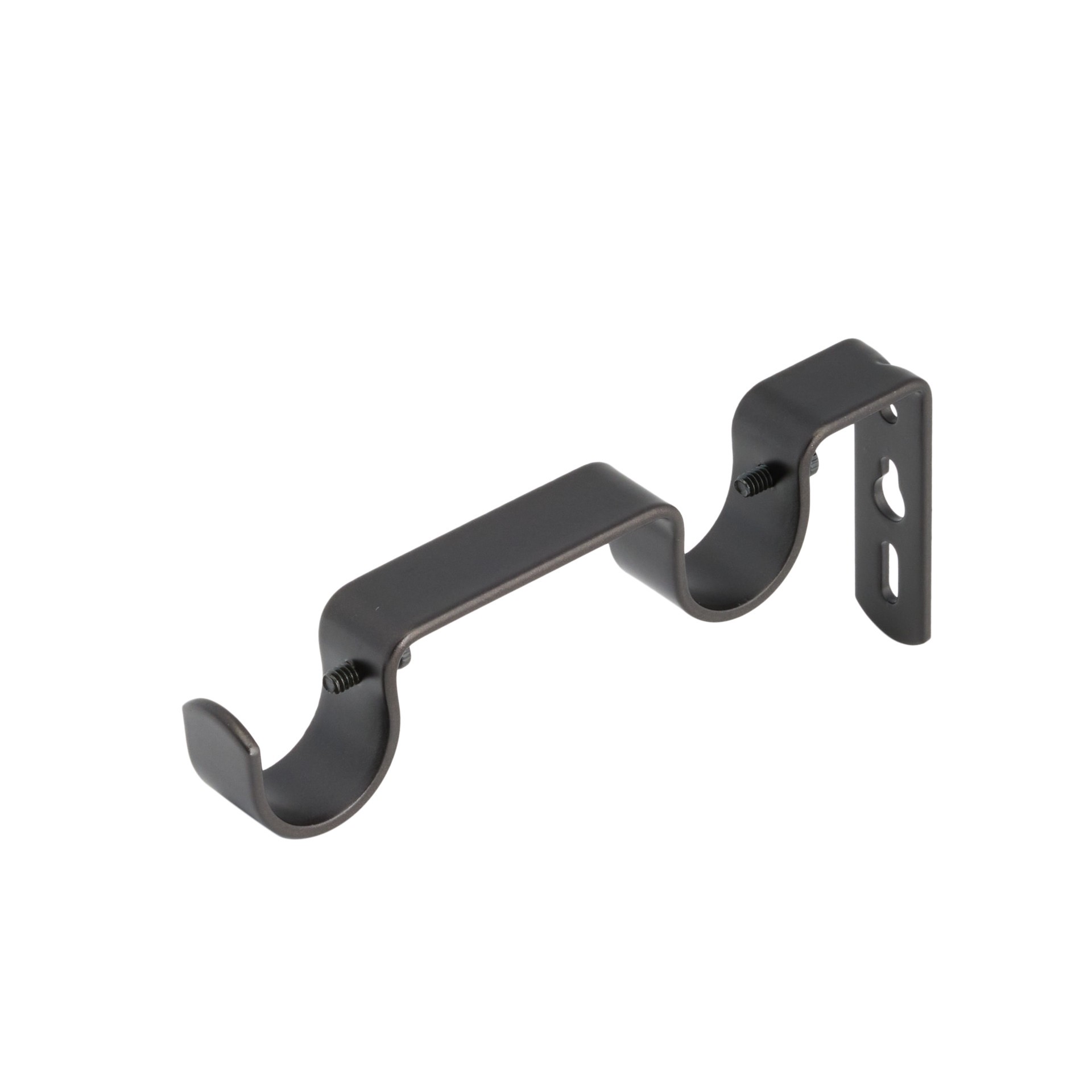 slide 5 of 6, allen + roth Oil-Rubbed Bronze Steel Double curtain rod bracket, 1 ct