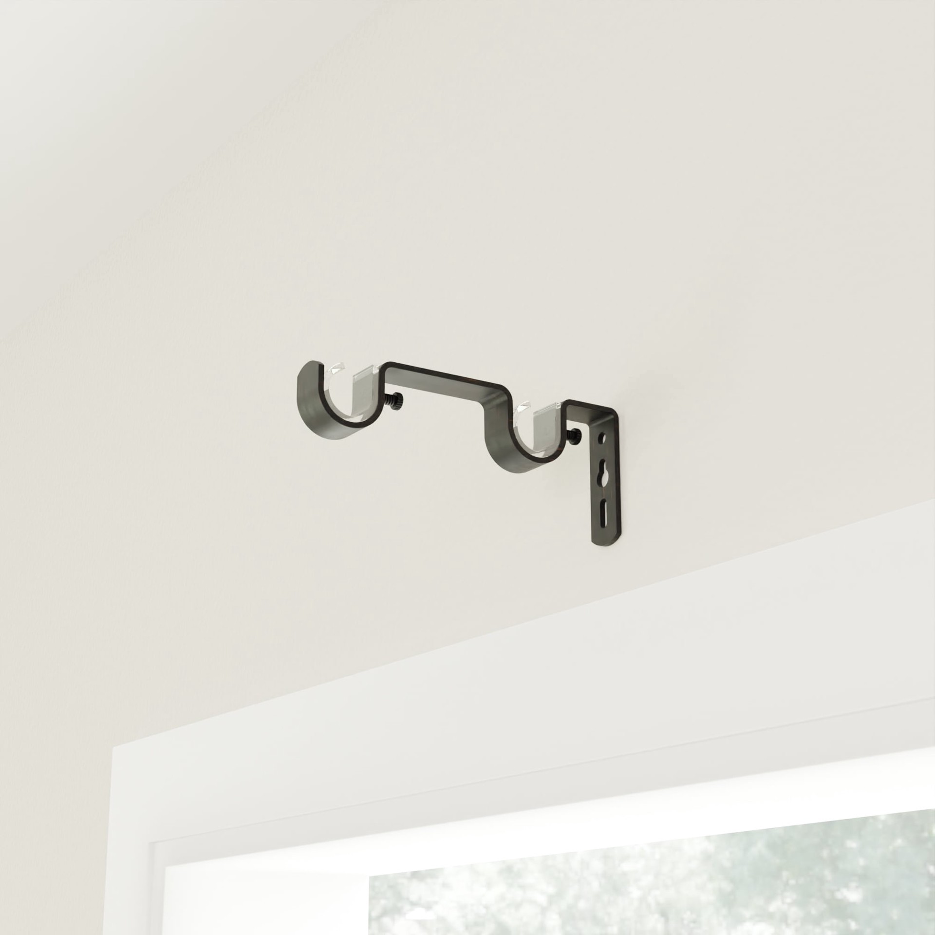 slide 6 of 6, allen + roth Oil-Rubbed Bronze Steel Double curtain rod bracket, 1 ct
