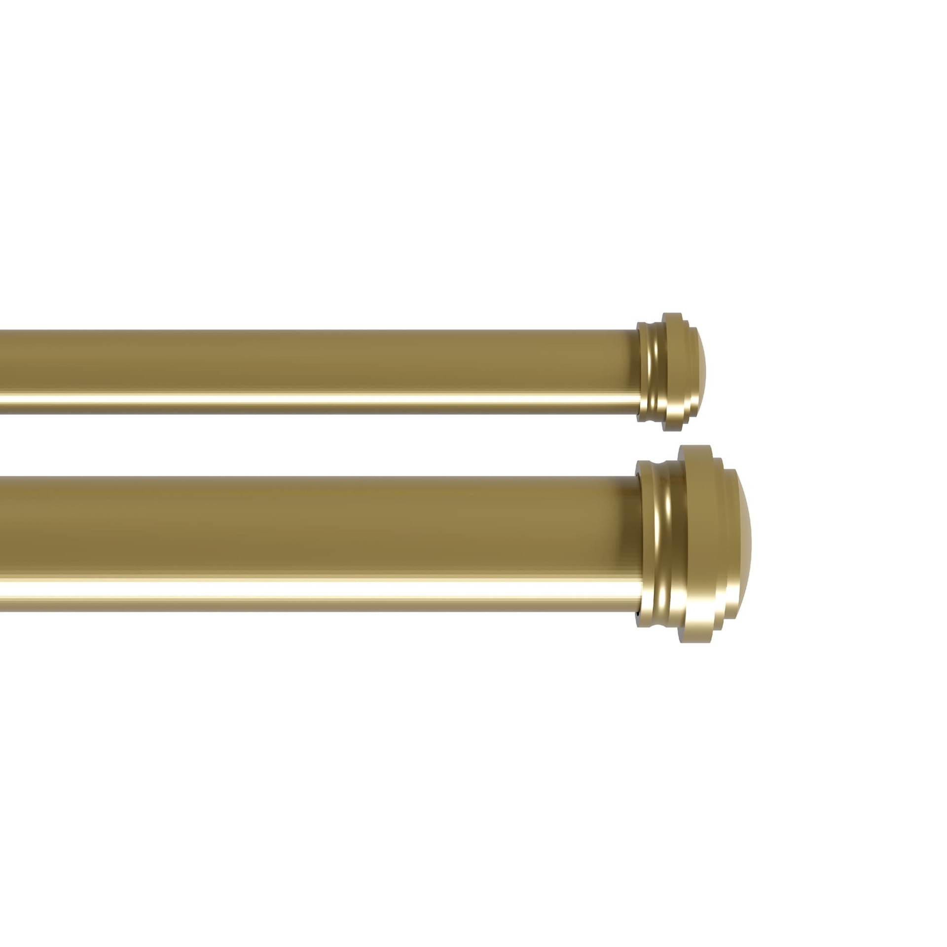 slide 1 of 6, allen + roth Double Rod 72-in to 144-in Brushed Gold Steel Double Traverse Curtain Rod, 1 ct
