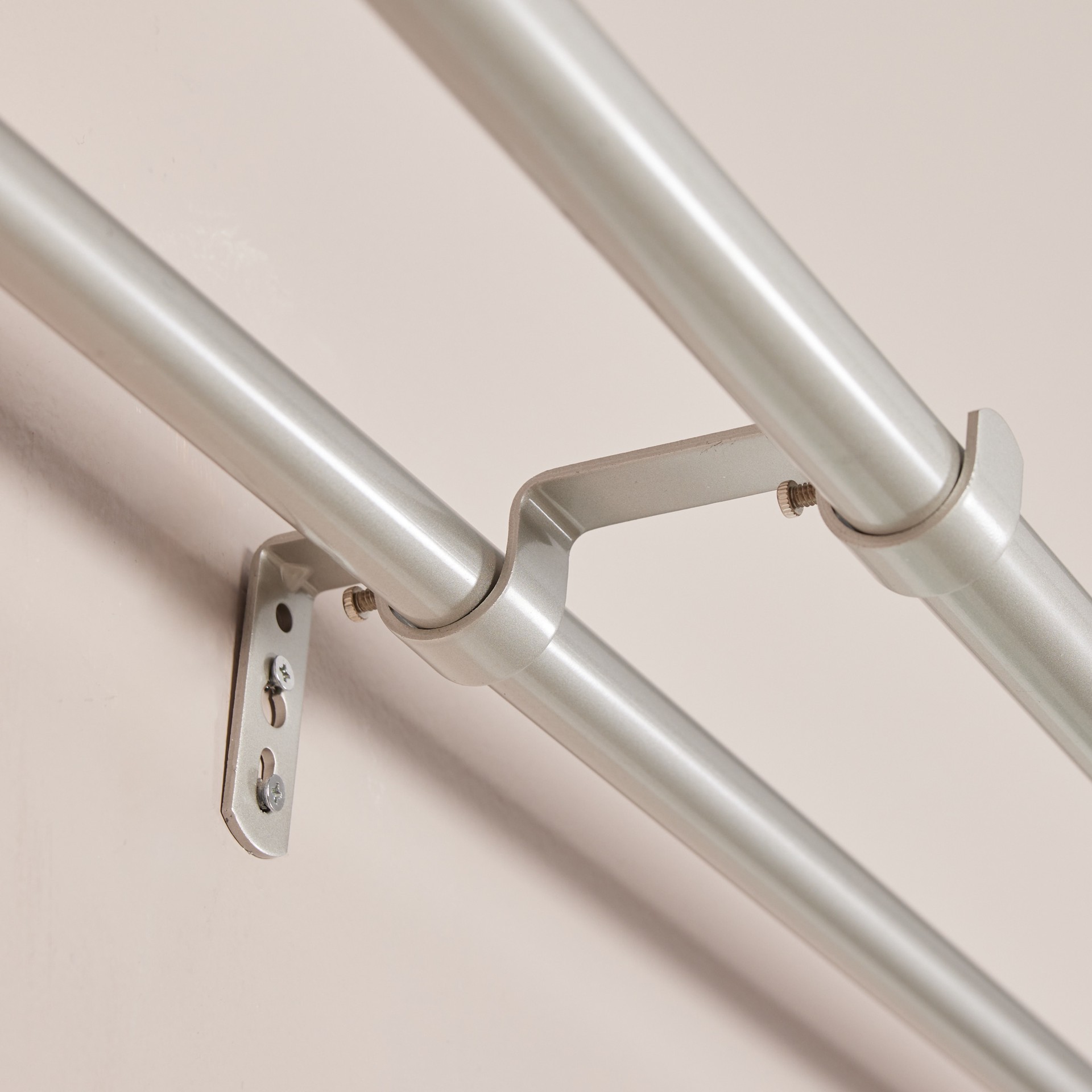 slide 5 of 6, allen + roth Brushed Nickel Steel Double curtain rod bracket, 1 ct