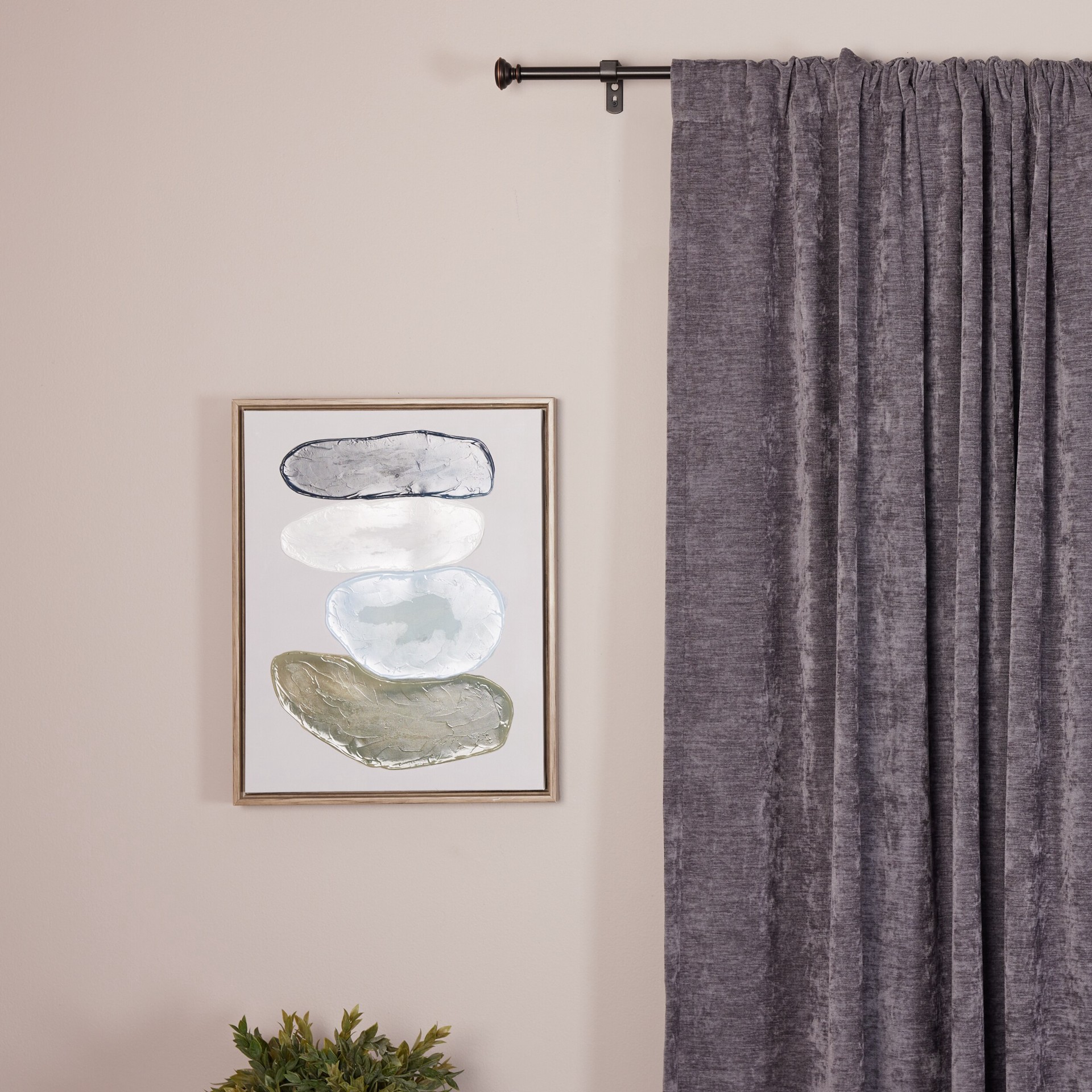slide 5 of 6, Style Selections Sema 28-in to 48-in Dark Oil-Rubbed Bronze Steel Single curtain rod with Finials, 1 ct