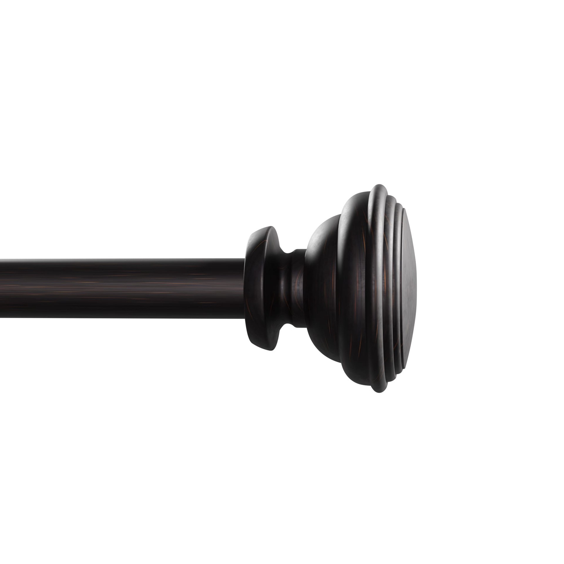 slide 1 of 6, Style Selections Sema 28-in to 48-in Dark Oil-Rubbed Bronze Steel Single curtain rod with Finials, 1 ct
