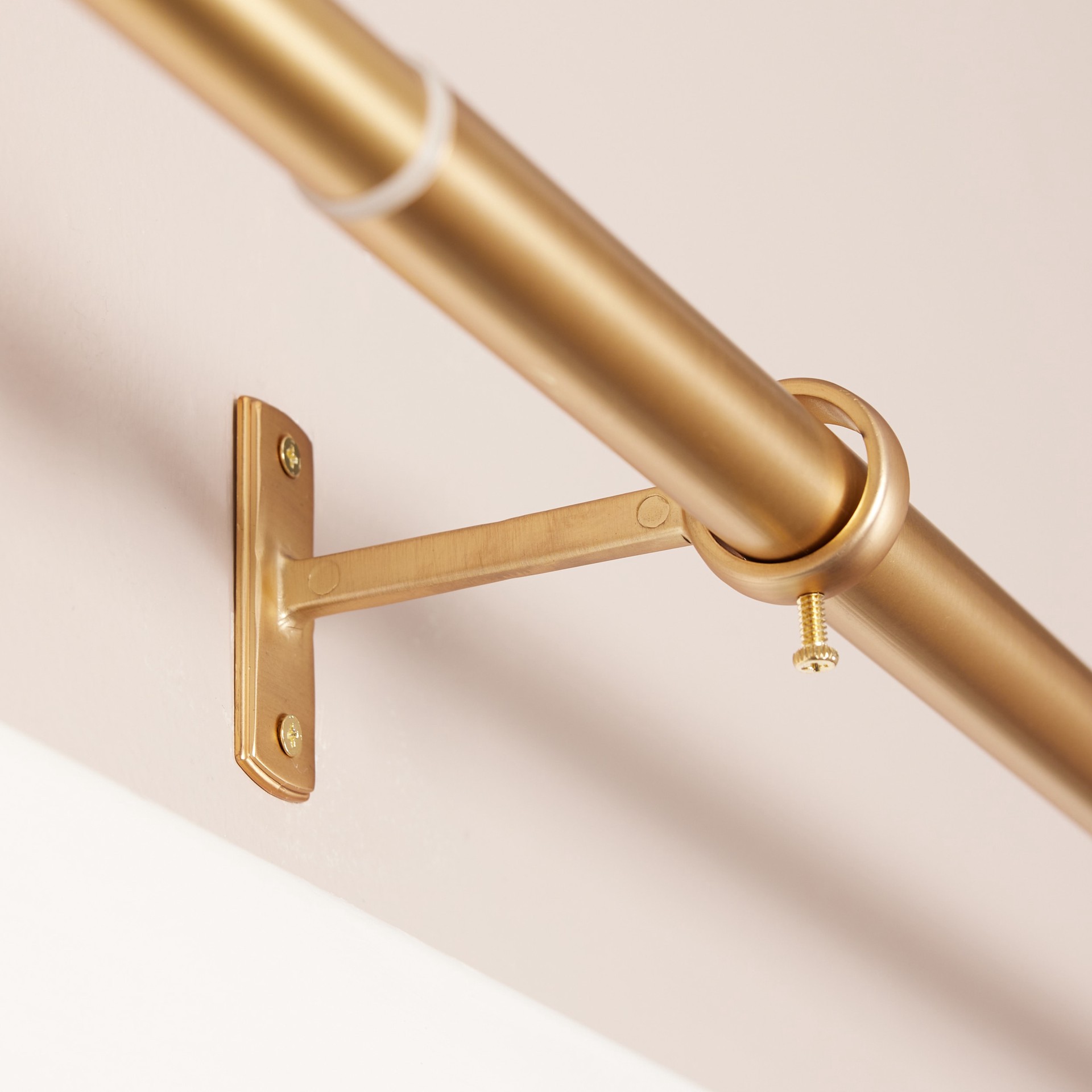 slide 4 of 6, allen + roth Bexley 36-in to 72-in Brushed Gold Steel Single Curtain Rod with Finials, 1 ct