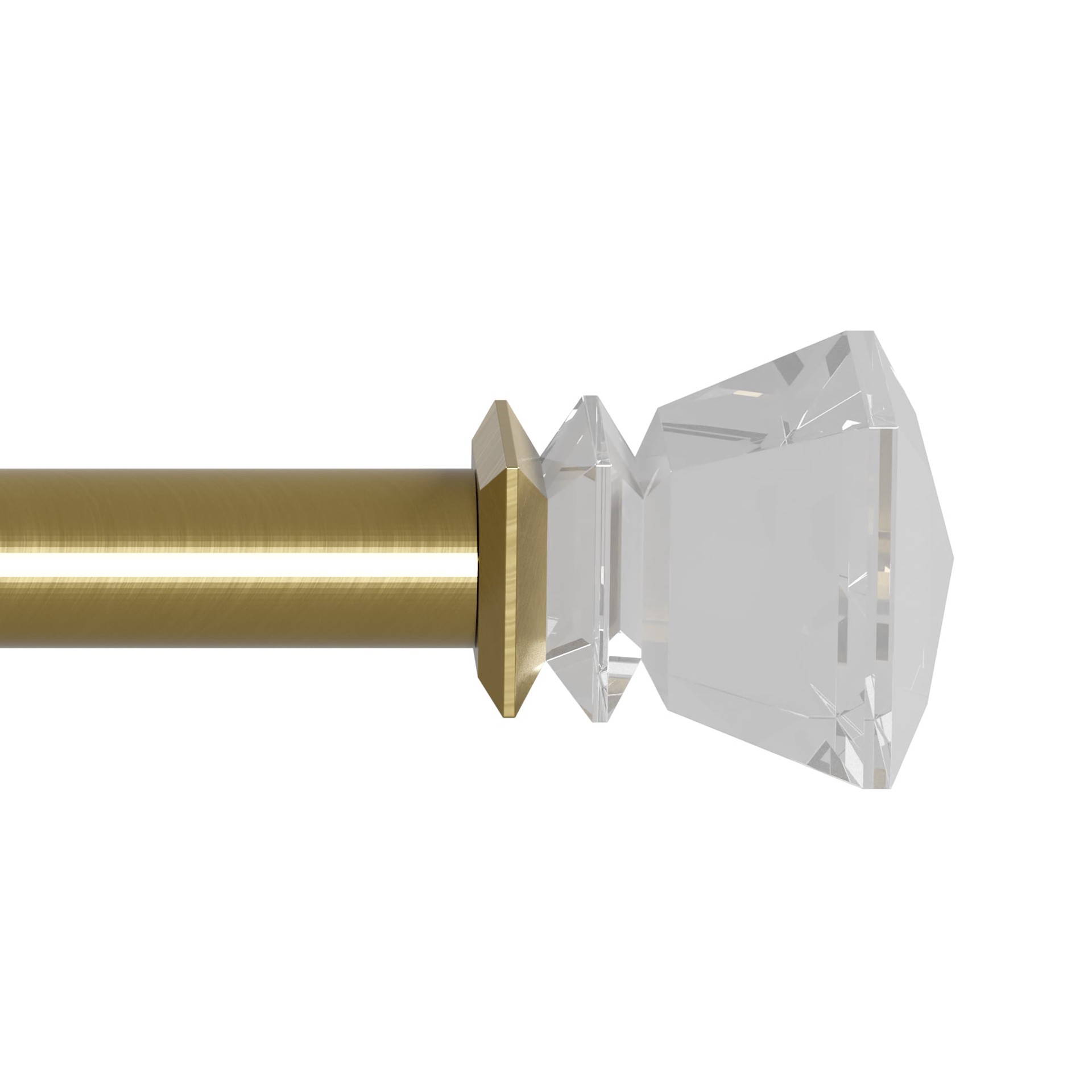 slide 1 of 6, allen + roth Bexley 36-in to 72-in Brushed Gold Steel Single Curtain Rod with Finials, 1 ct