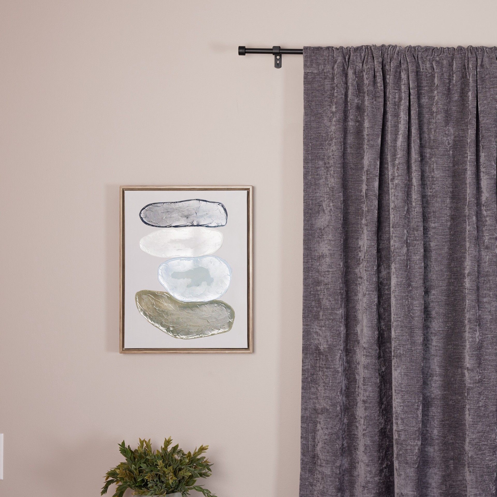 slide 5 of 6, Style Selections Lola 28-in to 48-in Matte Black Steel Single Curtain Rod with Finials, 1 ct