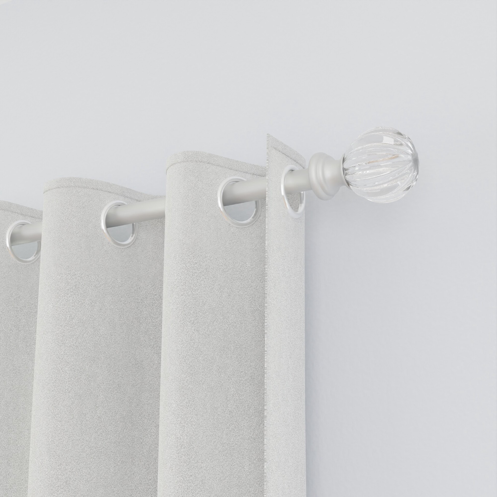 slide 2 of 4, Style Selections Talia 48-in to 84-in Brushed Nickel Steel Single curtain rod with Finials, 1 ct