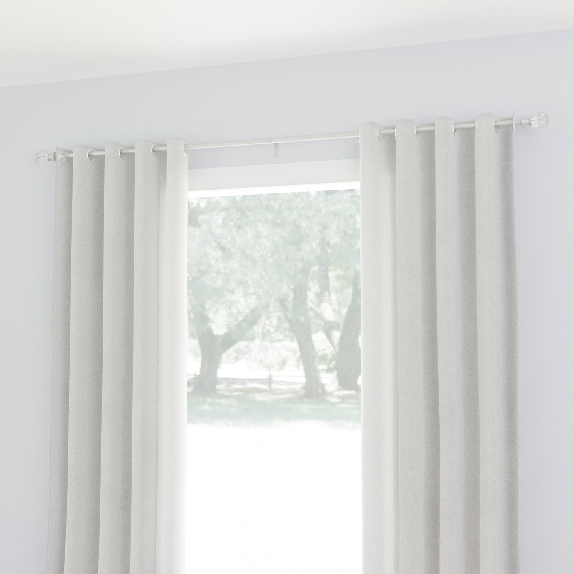 slide 3 of 4, Style Selections Talia 48-in to 84-in Brushed Nickel Steel Single curtain rod with Finials, 1 ct