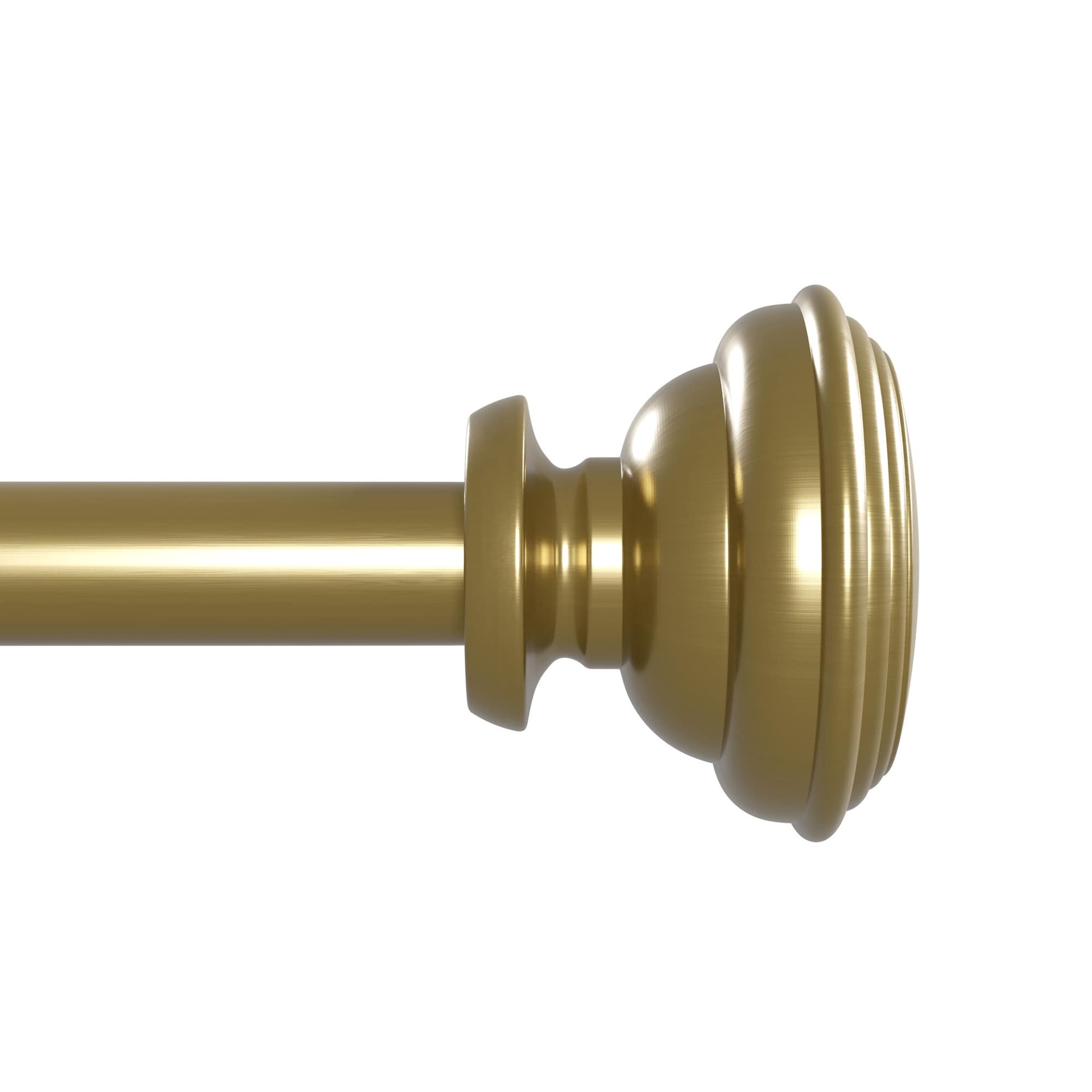 slide 1 of 6, Style Selections Sema 28-in to 48-in Brushed Gold Steel Single curtain rod with Finials, 1 ct