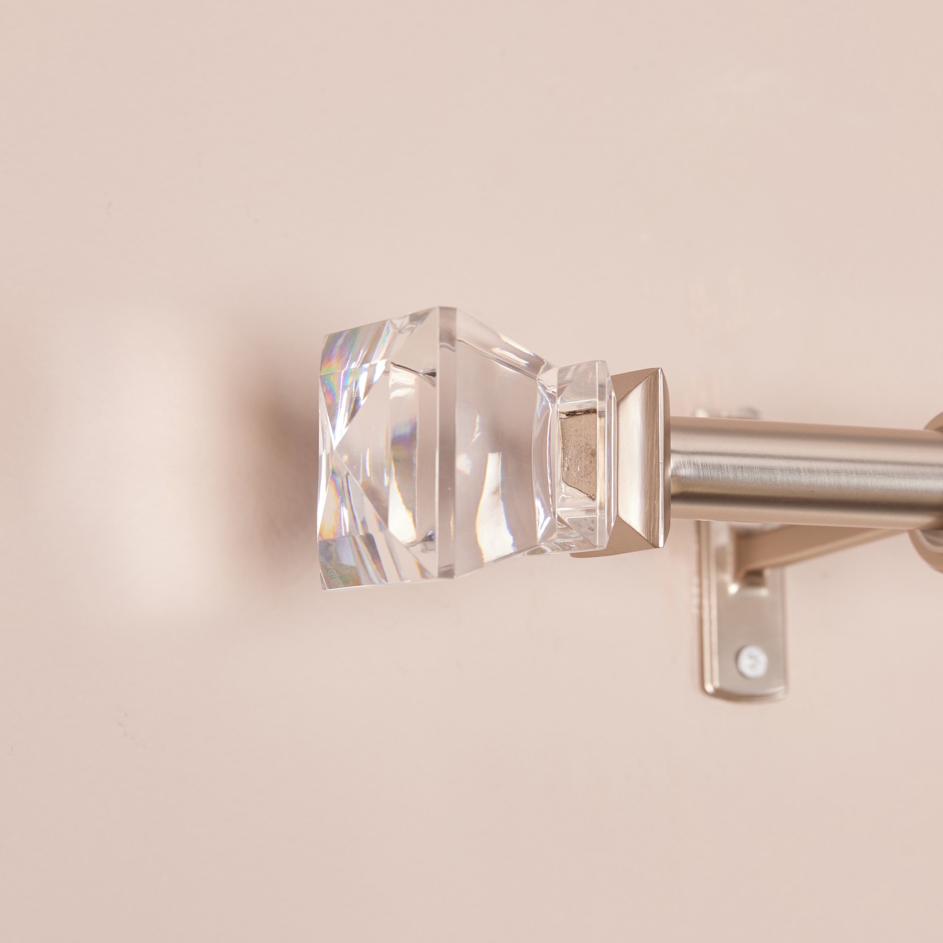 slide 2 of 6, allen + roth Bexley 36-in to 72-in Brushed Nickel Steel Single Curtain Rod with Finials, 1 ct