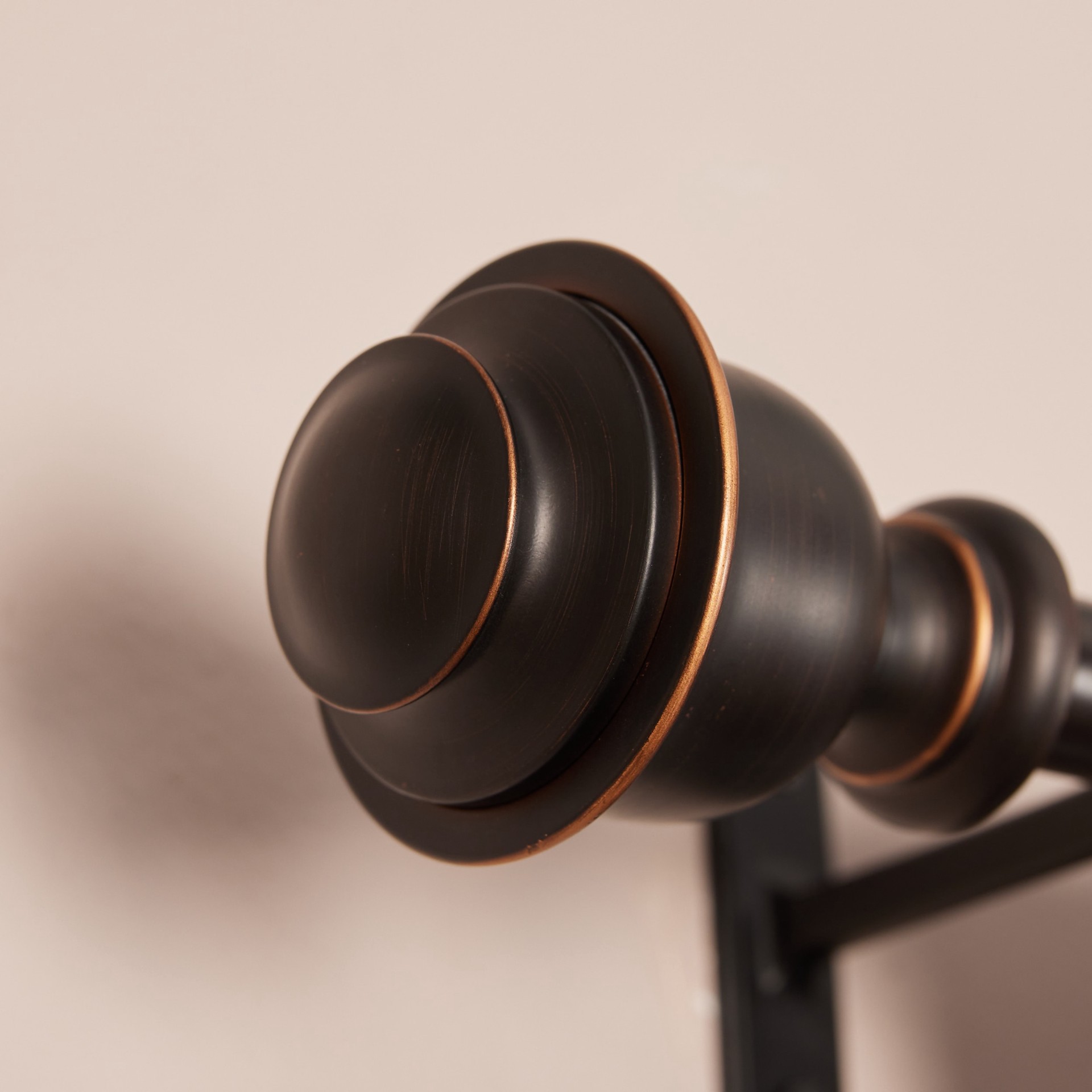 slide 2 of 6, allen + roth Kirby 36-in to 72-in Dark Oil-Rubbed Bronze Steel Single Curtain Rod with Finials, 1 ct