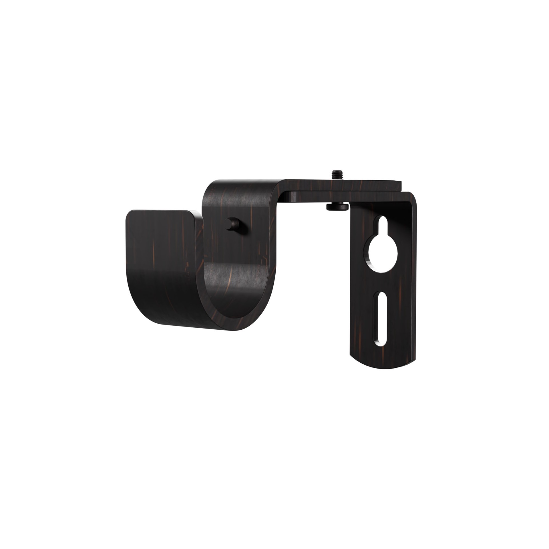slide 1 of 6, Style Selections Oil-Rubbed Bronze Steel Single curtain rod bracket, 1 ct