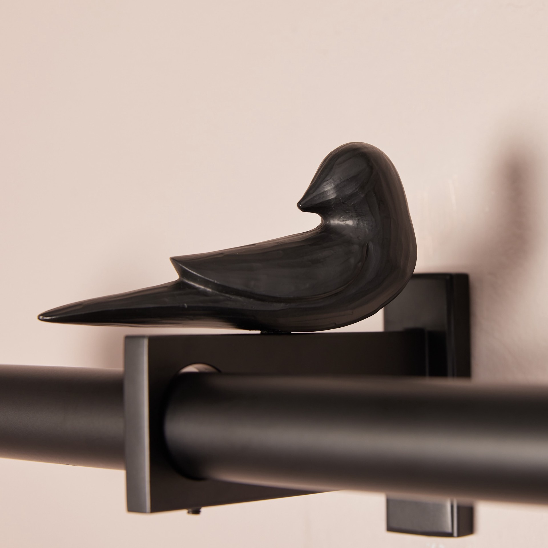 slide 2 of 6, allen + roth 2 -Pack Matte Black Steel Single curtain rod bracket, 1 ct