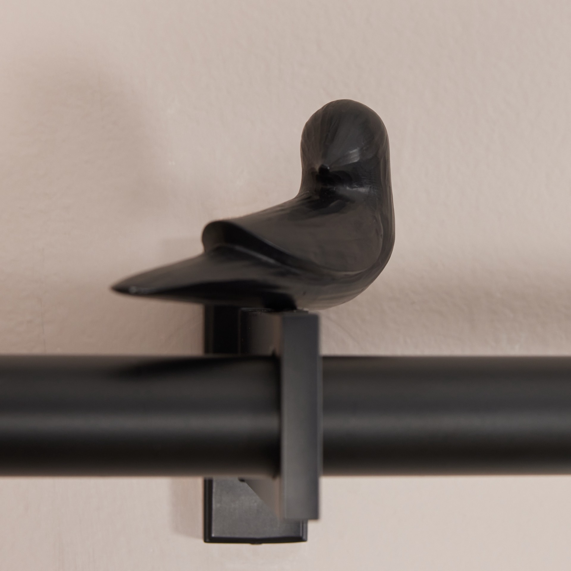 slide 3 of 6, allen + roth 2 -Pack Matte Black Steel Single curtain rod bracket, 1 ct