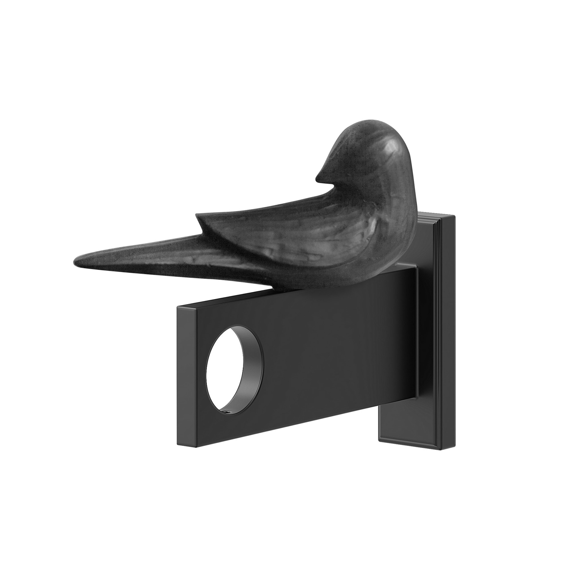 slide 1 of 6, allen + roth 2 -Pack Matte Black Steel Single curtain rod bracket, 1 ct