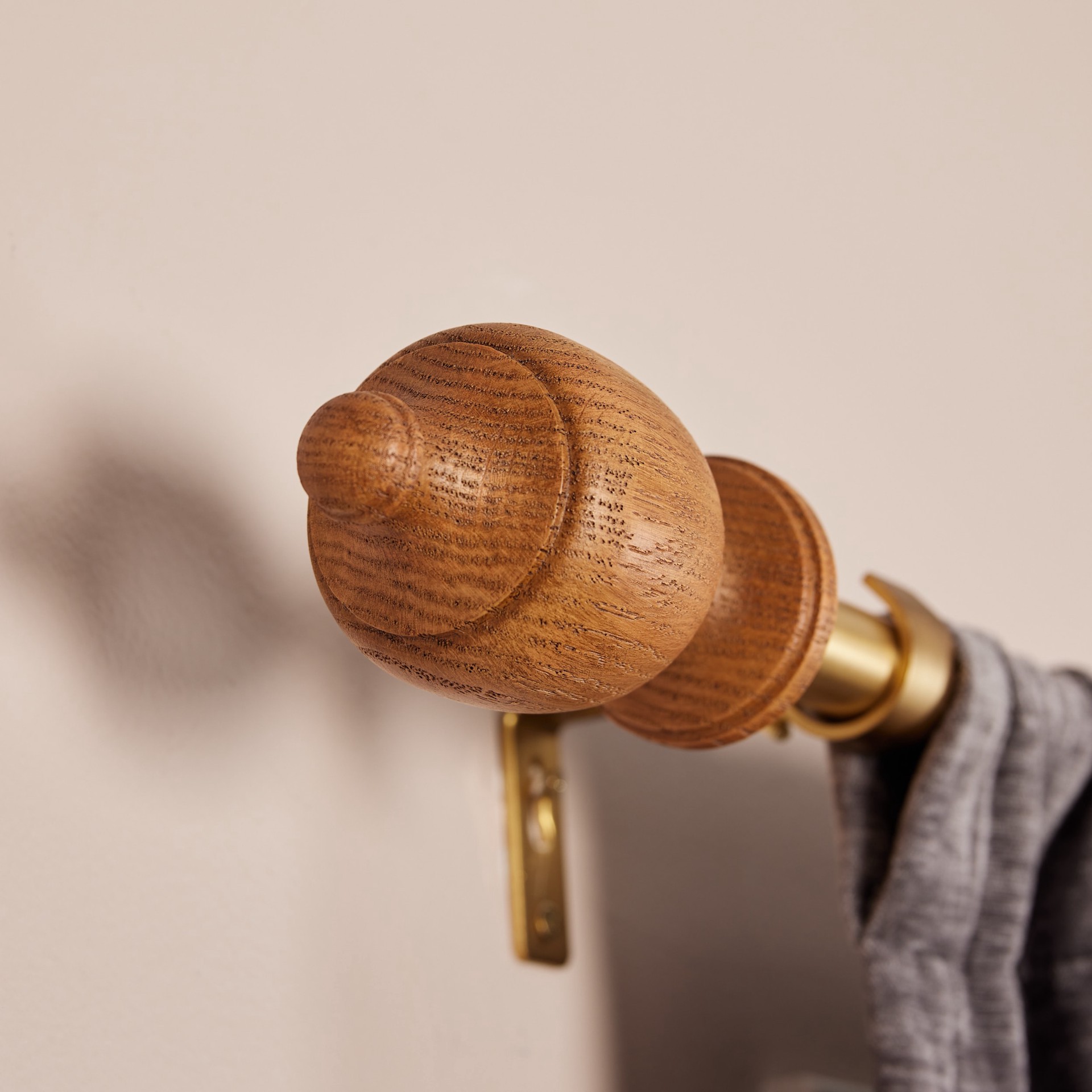 slide 3 of 6, allen + roth 2 -Pack Rye Brown Resin Curtain Rod Finials, 1 ct