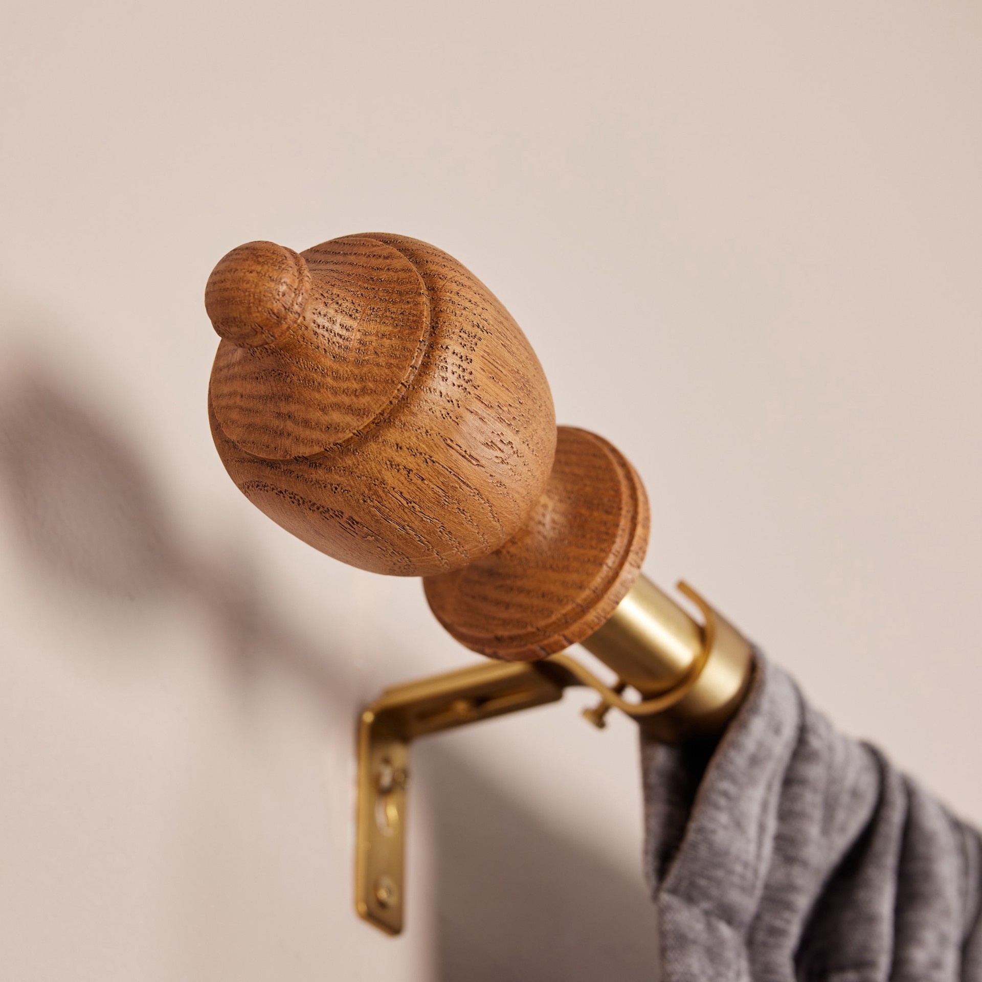 slide 5 of 6, allen + roth 2 -Pack Rye Brown Resin Curtain Rod Finials, 1 ct