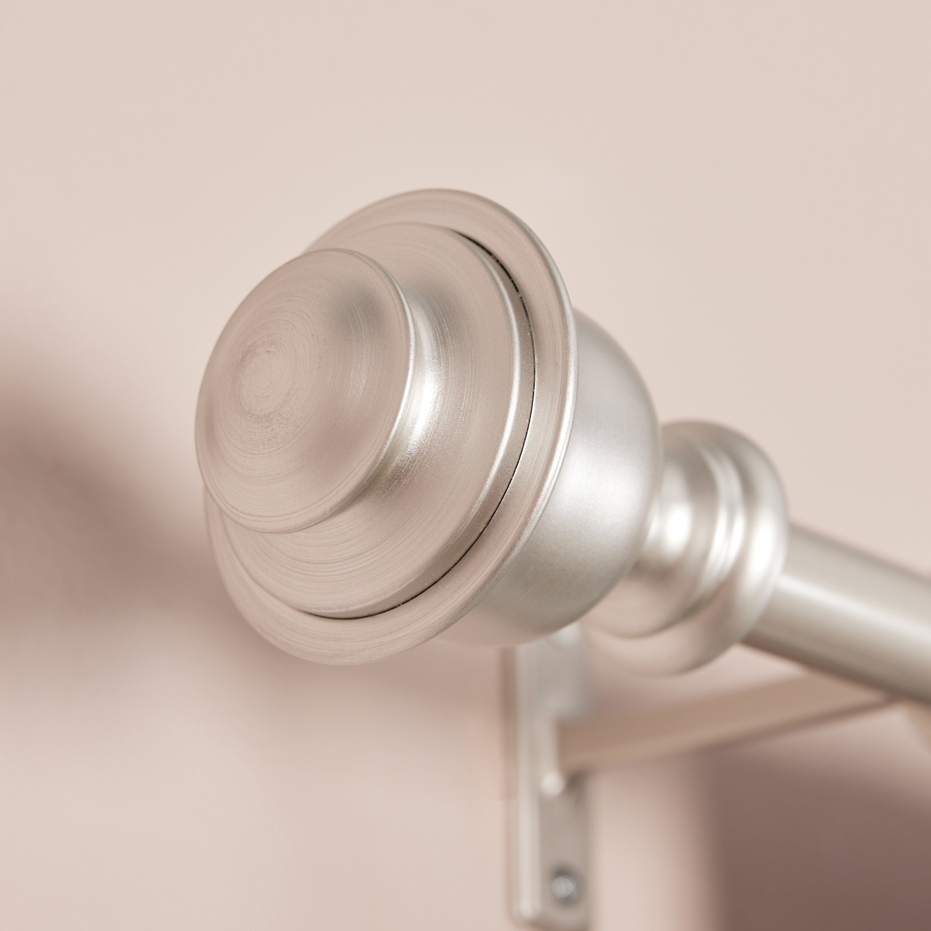 slide 2 of 6, allen + roth Kirby 36-in to 72-in Brushed Nickel Steel Single Curtain Rod with Finials, 1 ct