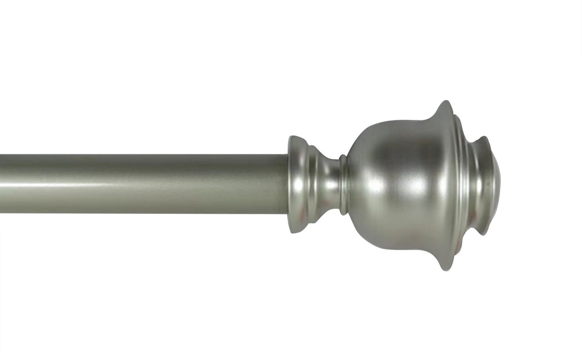 slide 1 of 6, allen + roth Kirby 36-in to 72-in Brushed Nickel Steel Single Curtain Rod with Finials, 1 ct