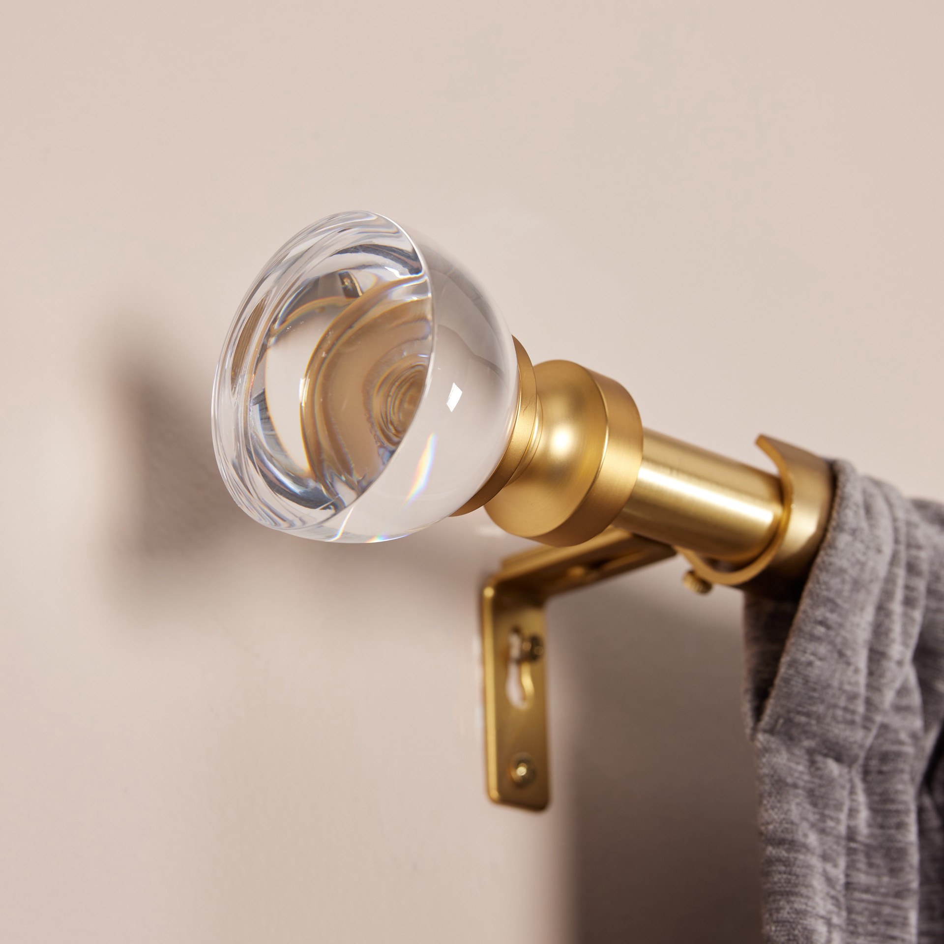 slide 2 of 6, allen + roth 2 -Pack Brushed Gold Acrylic Curtain Rod Finials, 1 ct