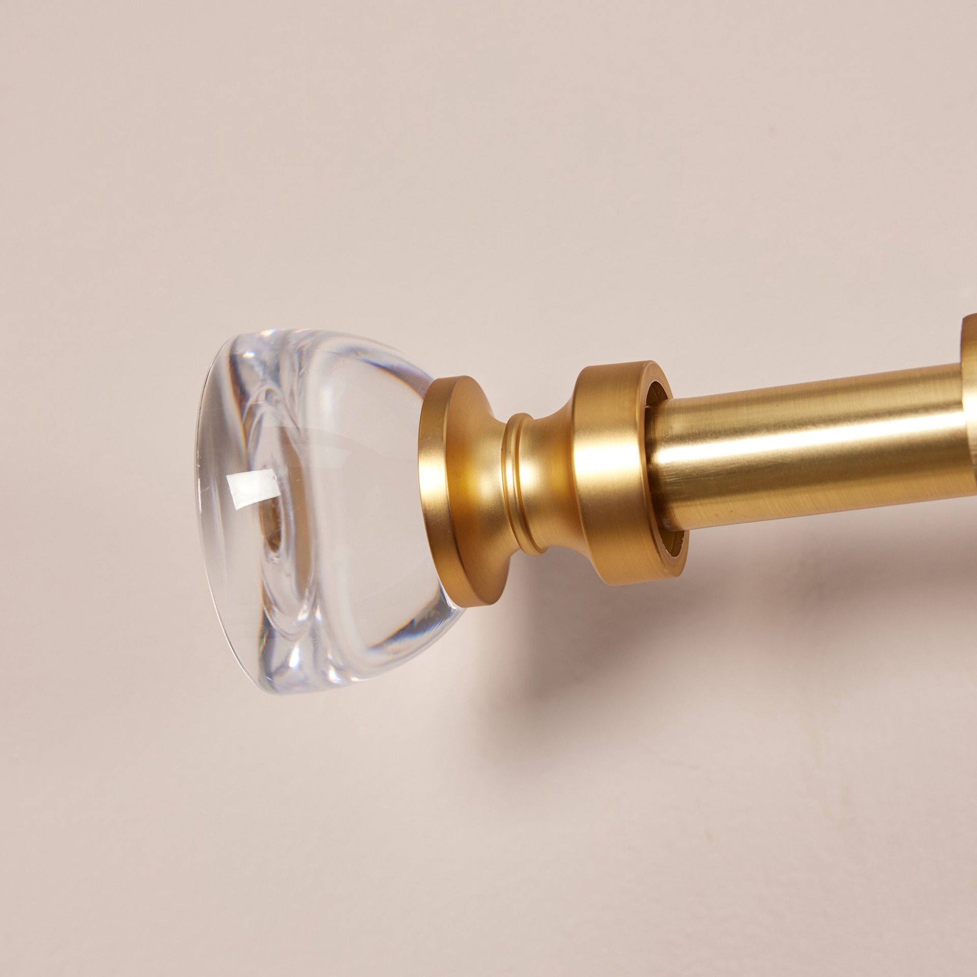 slide 3 of 6, allen + roth 2 -Pack Brushed Gold Acrylic Curtain Rod Finials, 1 ct