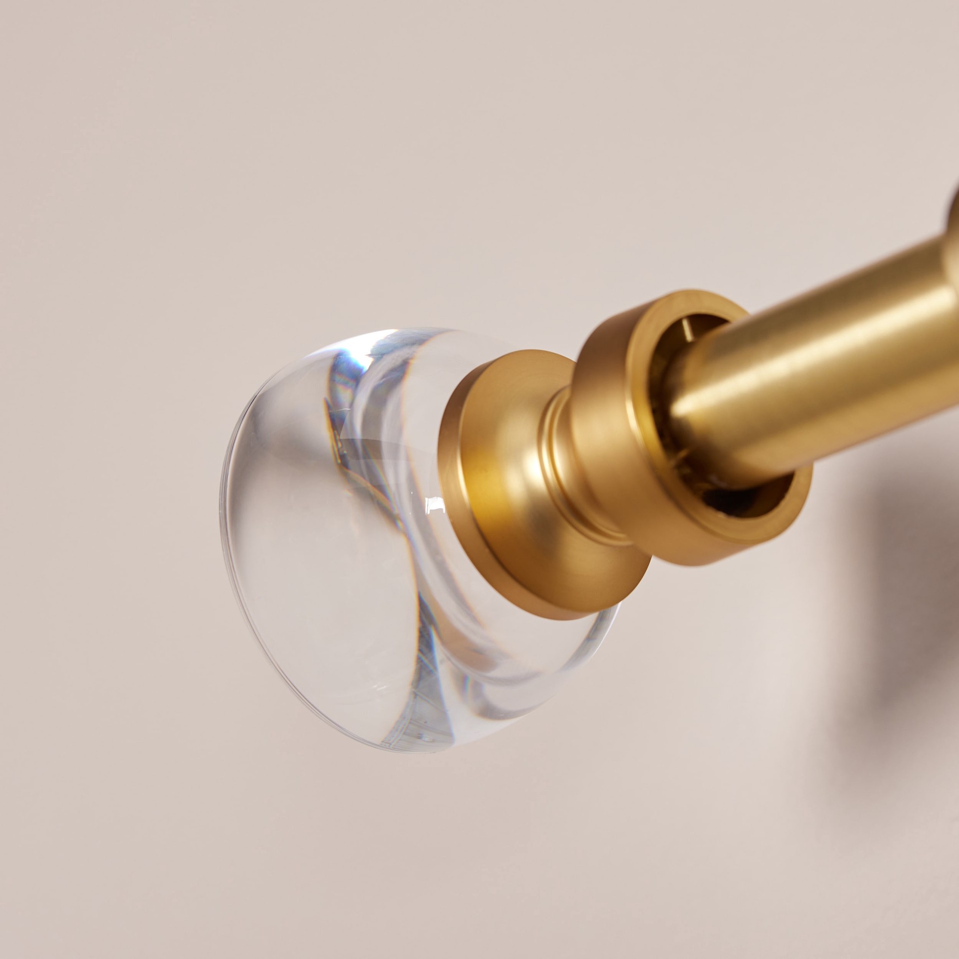 slide 4 of 6, allen + roth 2 -Pack Brushed Gold Acrylic Curtain Rod Finials, 1 ct