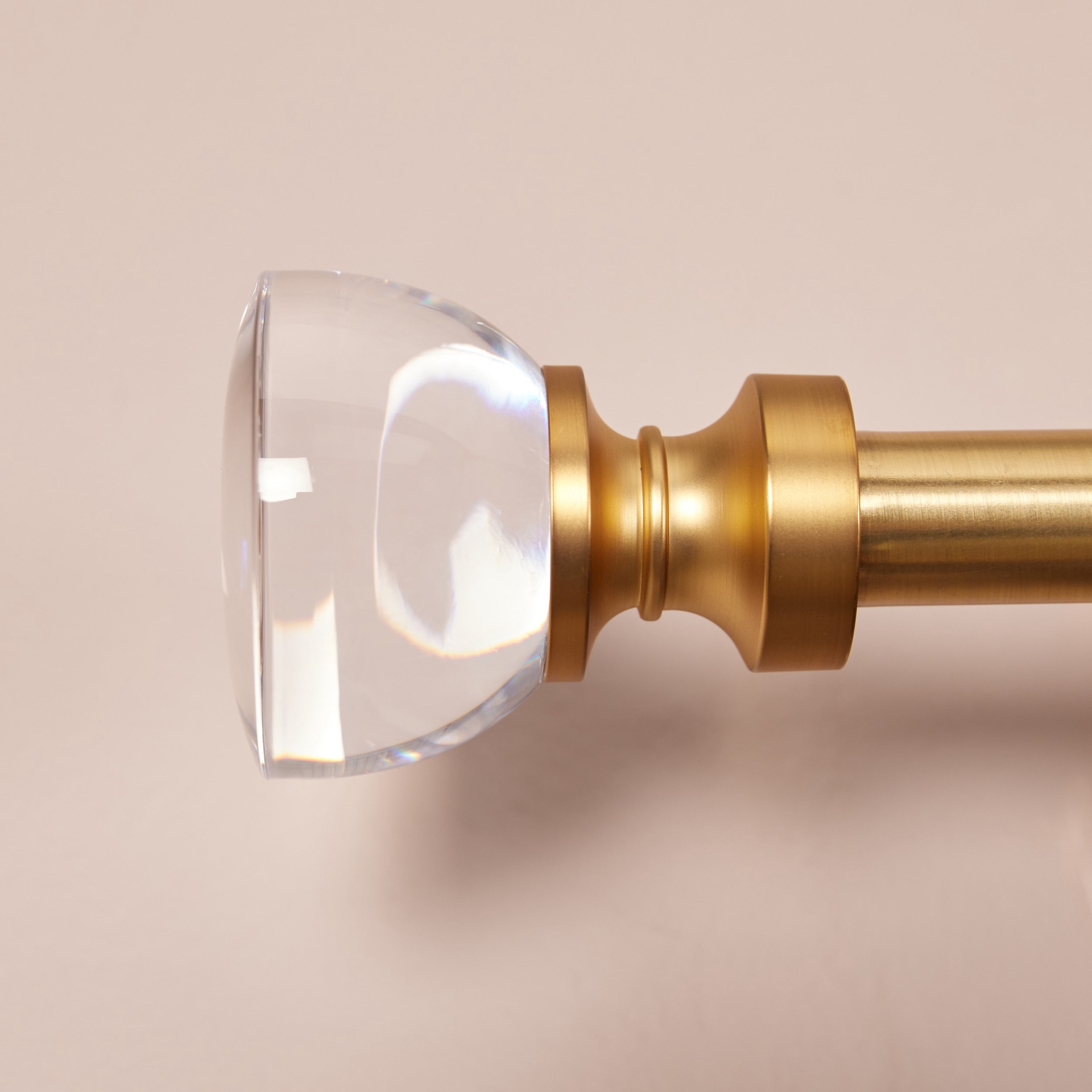 slide 5 of 6, allen + roth 2 -Pack Brushed Gold Acrylic Curtain Rod Finials, 1 ct