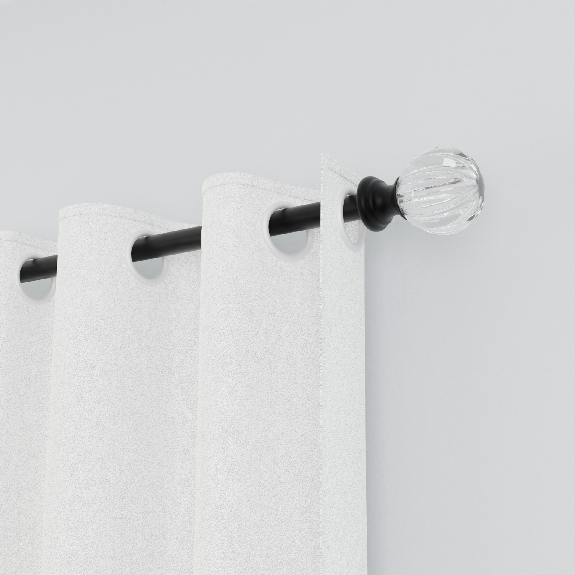 slide 2 of 4, Style Selections Talia 48-in to 84-in Matte Black Steel Single curtain rod with Finials, 1 ct