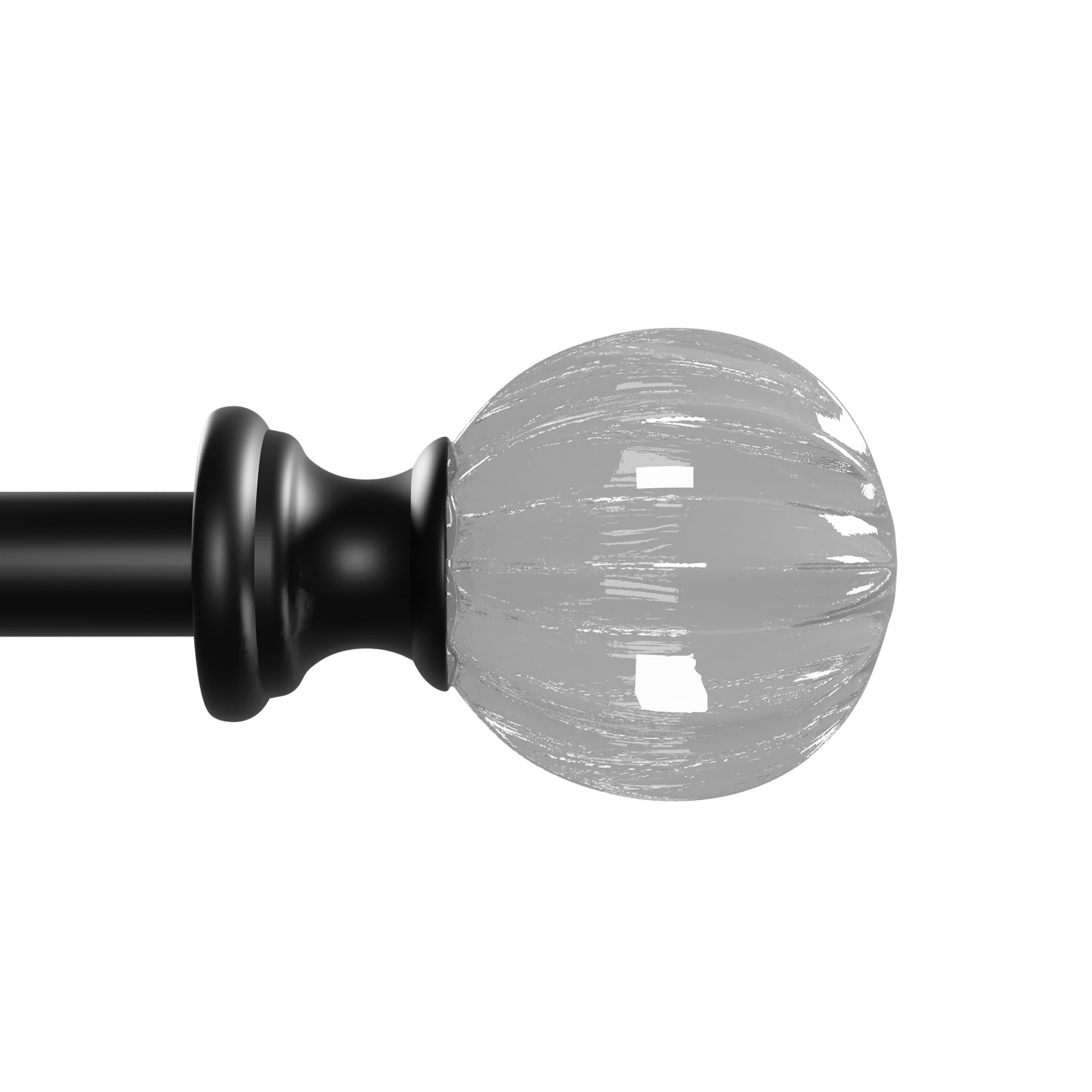 slide 1 of 4, Style Selections Talia 48-in to 84-in Matte Black Steel Single curtain rod with Finials, 1 ct