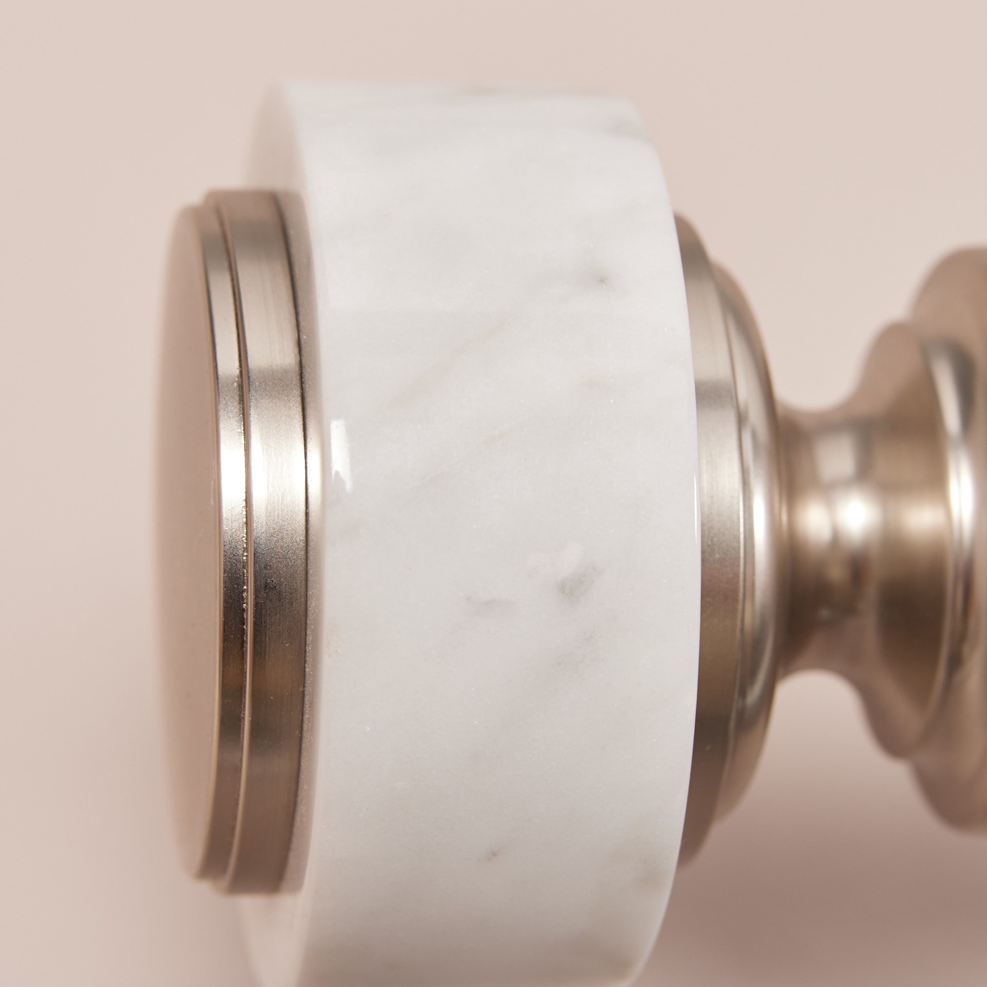 slide 4 of 6, allen + roth 2 -Pack Brushed Nickel White Marble Curtain Rod Finials, 1 ct