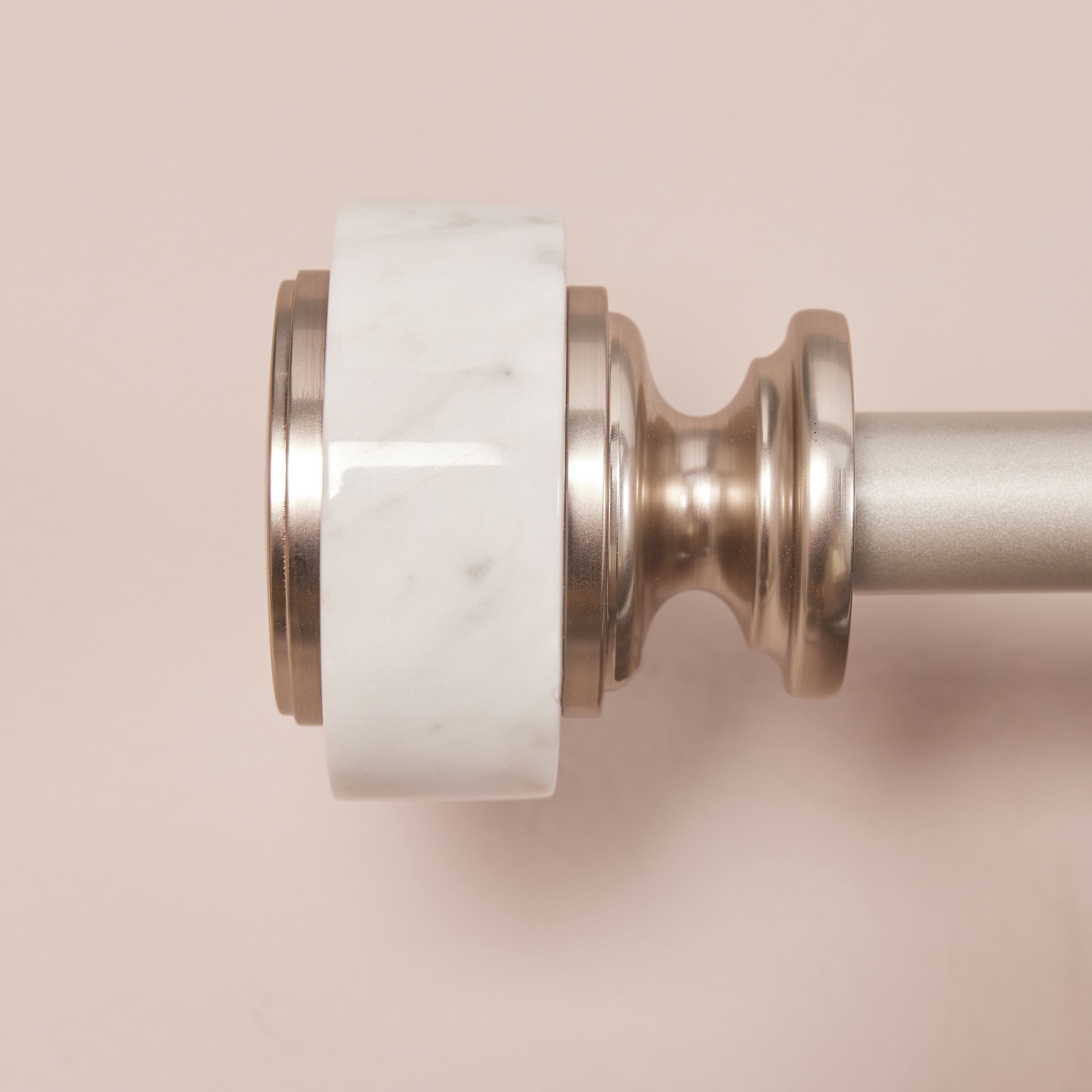 slide 5 of 6, allen + roth 2 -Pack Brushed Nickel White Marble Curtain Rod Finials, 1 ct