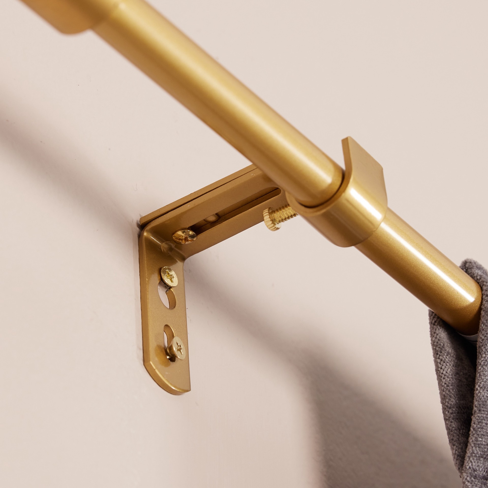 slide 2 of 6, Style Selections Brushed Gold Steel Single curtain rod bracket, 1 ct