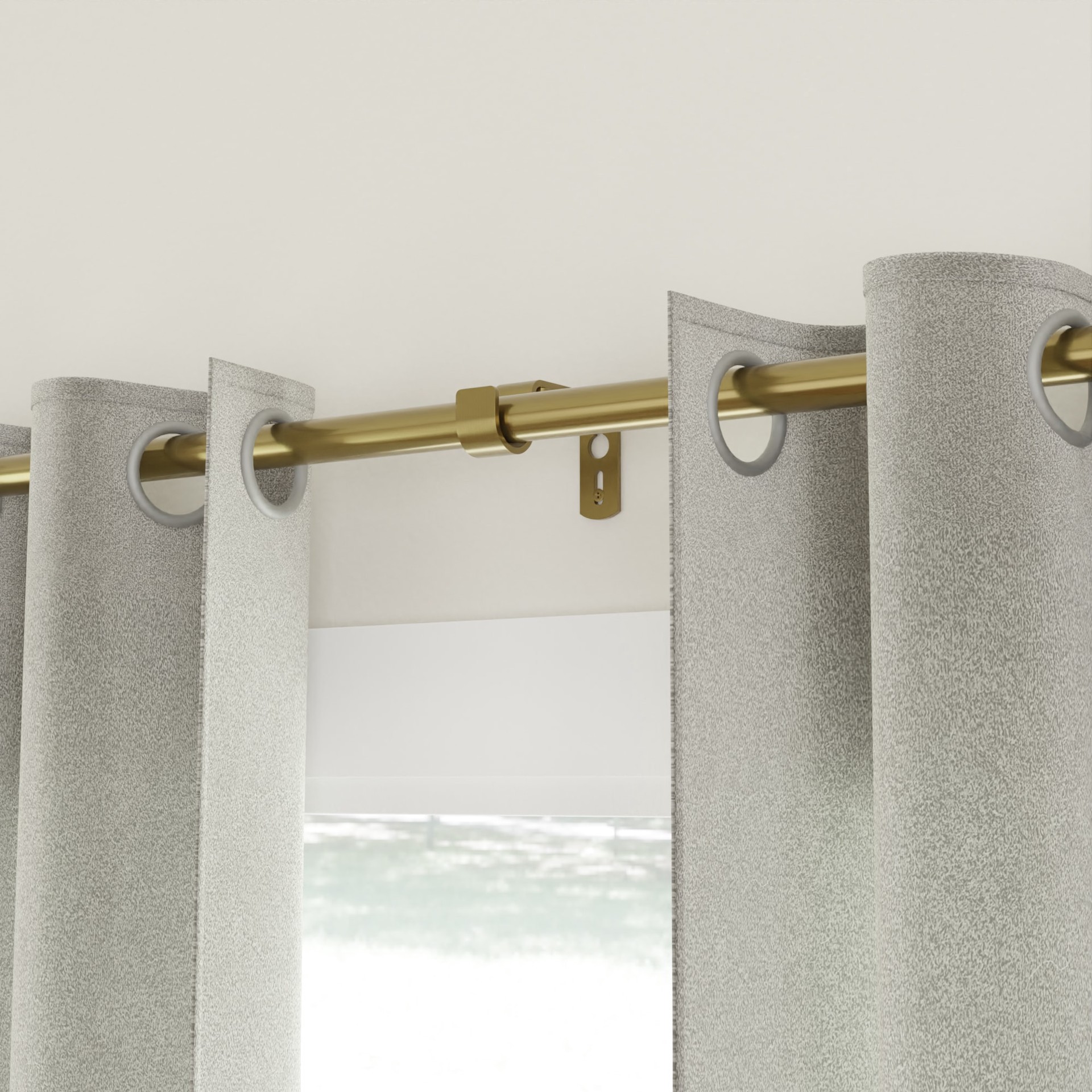 slide 6 of 6, Style Selections Brushed Gold Steel Single curtain rod bracket, 1 ct