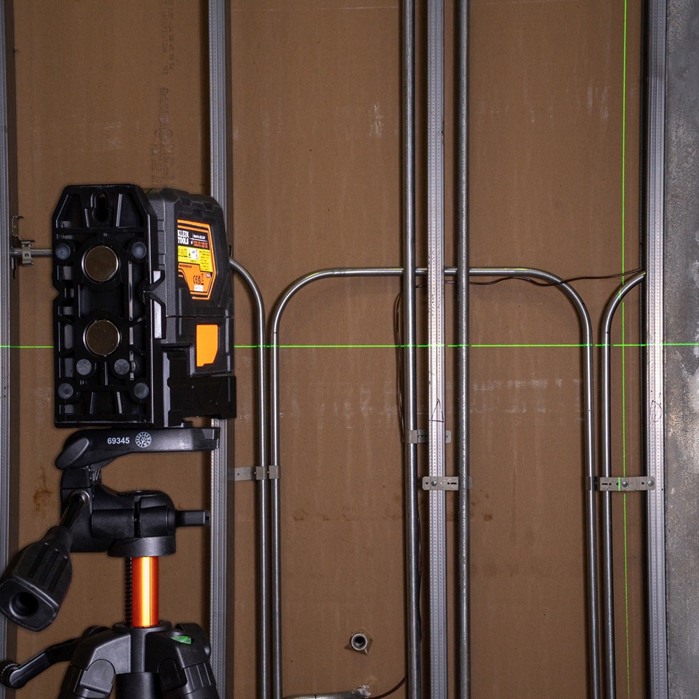 slide 4 of 6, Klein Tools Rechargeable Self-Leveling Green Cross-Line Laser Level with Red Plumb, 1 ct
