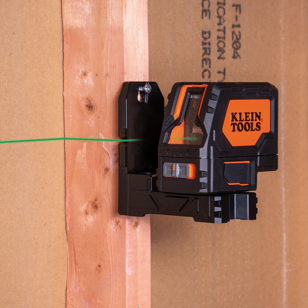 slide 5 of 6, Klein Tools Rechargeable Self-Leveling Green Cross-Line Laser Level with Red Plumb, 1 ct