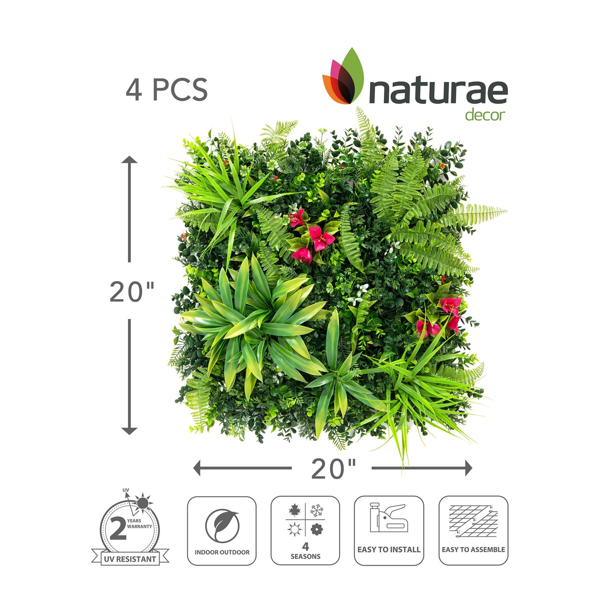 slide 2 of 4, naturae decor 20-in W x 20-in H Green Resin Leaf Garden Trellis 4 -Pack, 1 ct