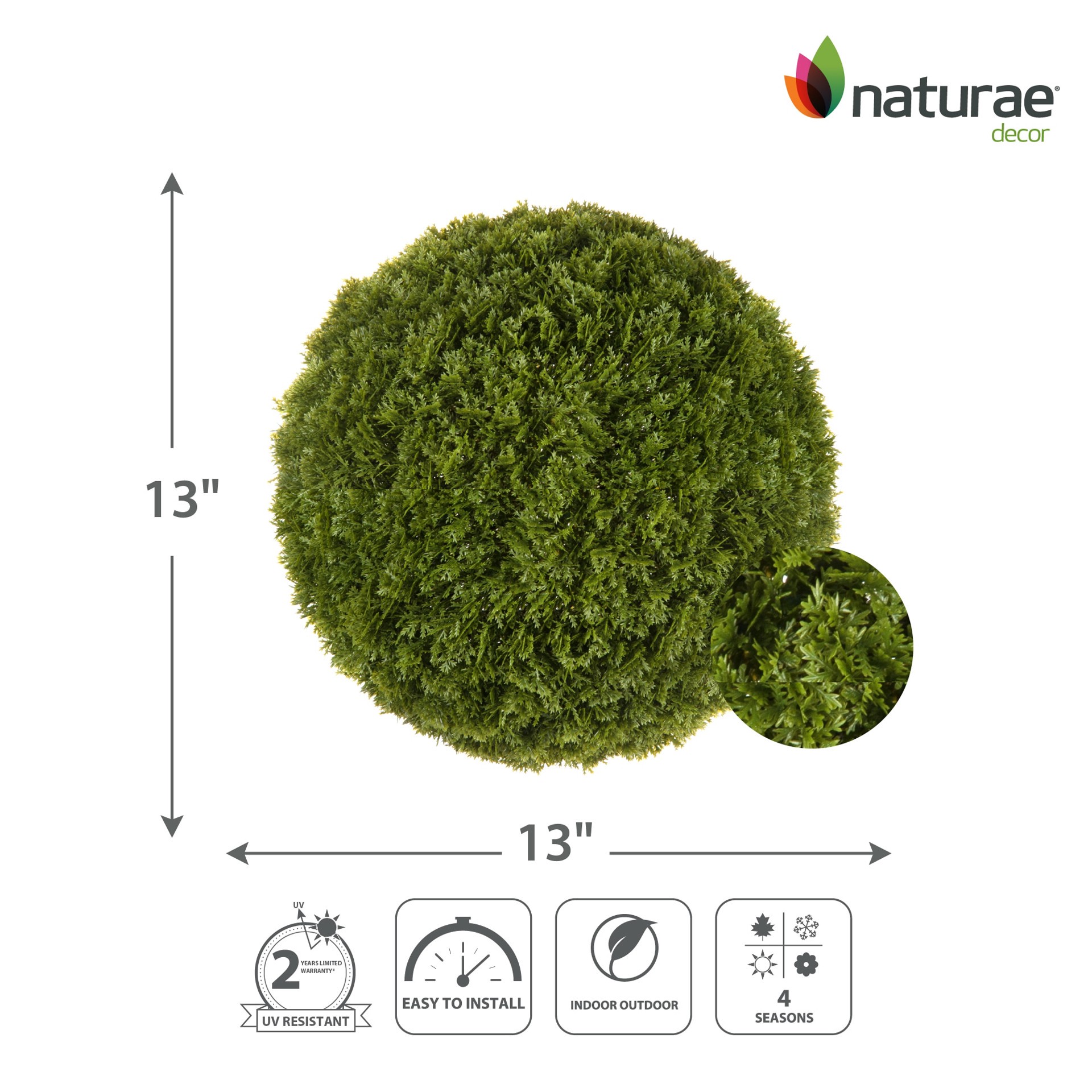 slide 2 of 6, naturae decor 13-in Green Indoor/Outdoor Floor Cedar Artificial plant, 1 ct