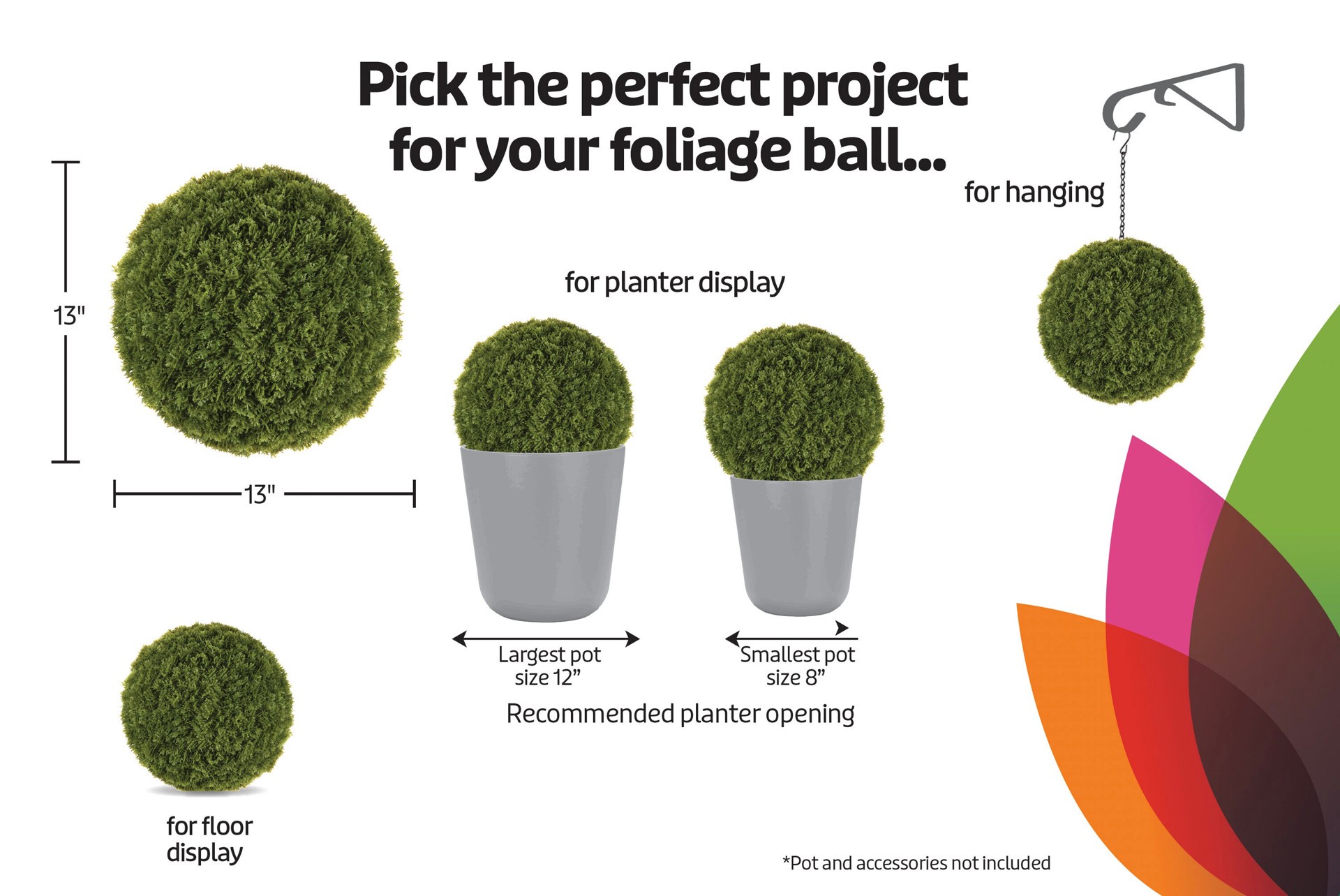 slide 4 of 6, naturae decor 13-in Green Indoor/Outdoor Floor Cedar Artificial plant, 1 ct