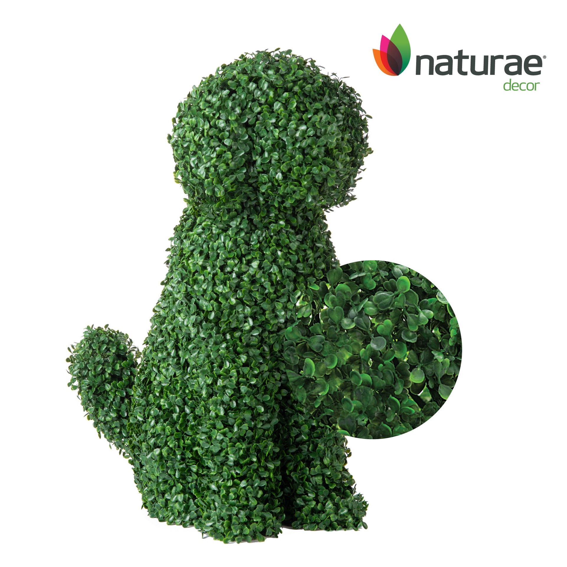 slide 3 of 4, naturae decor 24-in H x 10.24-in W Green Dog Topiary Garden Statue, 1 ct